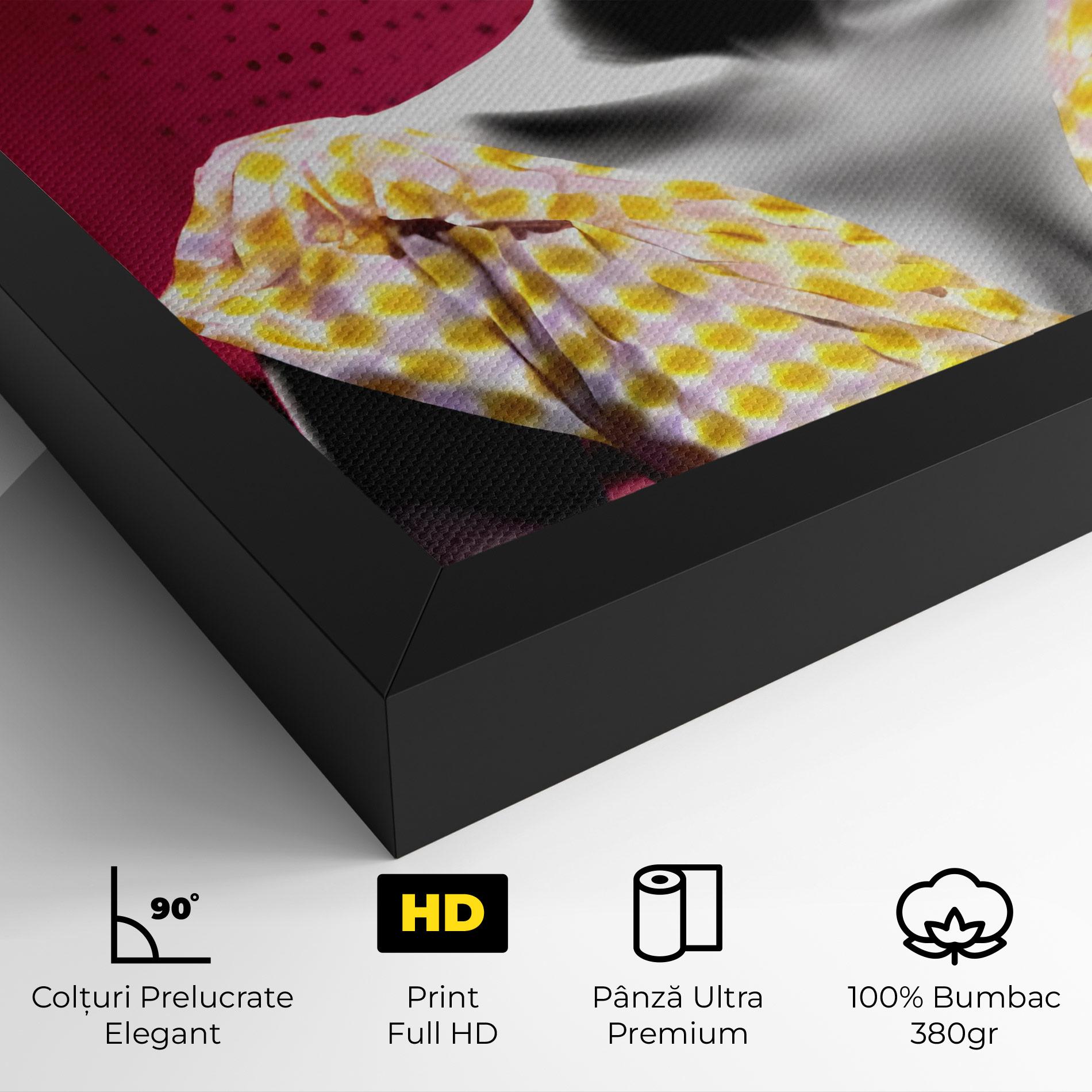 Tablou Canvas Yellow Dress On Pink mockup 4