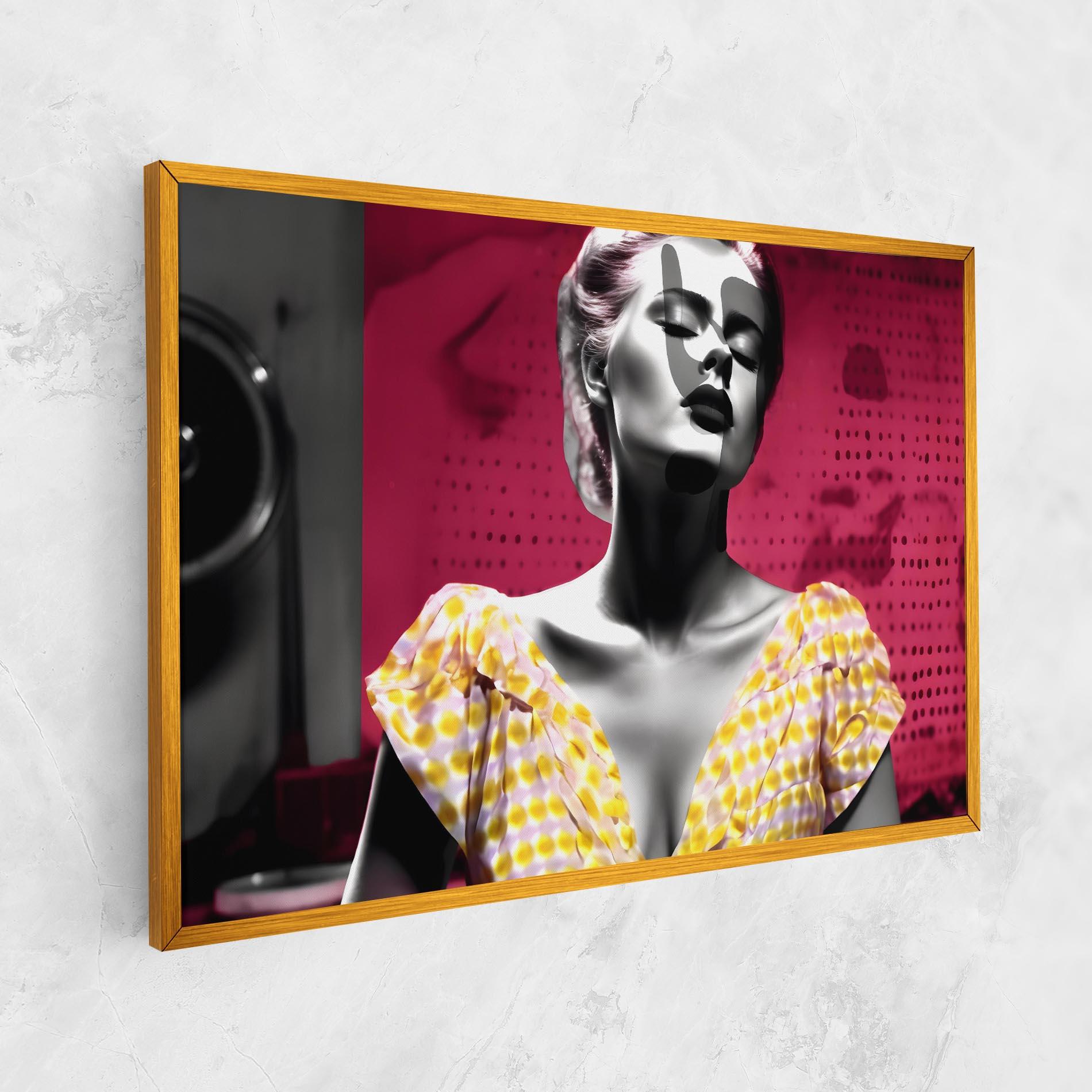 Tablou Canvas Yellow Dress On Pink mockup 1