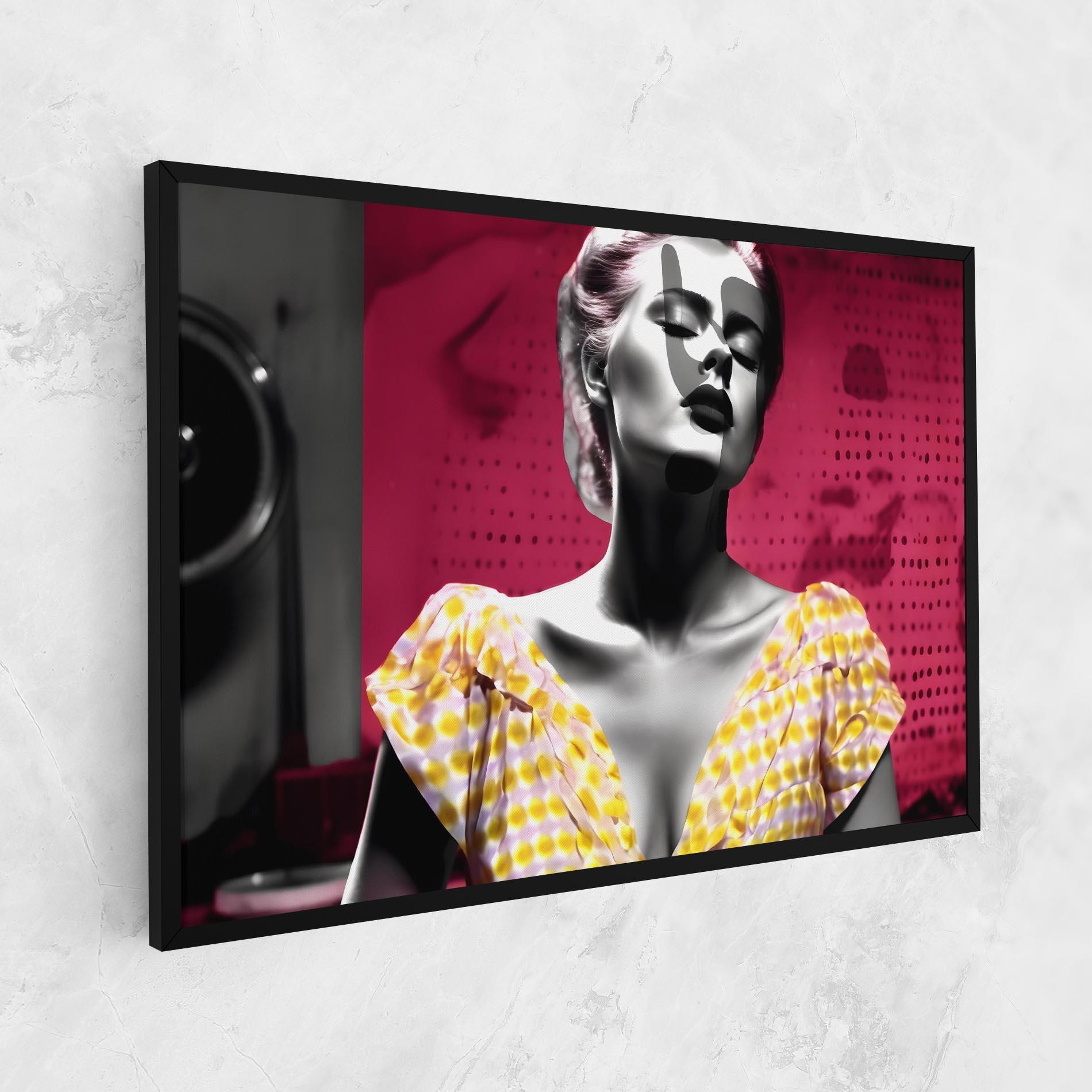 Tablou Canvas Yellow Dress On Pink mockup 1