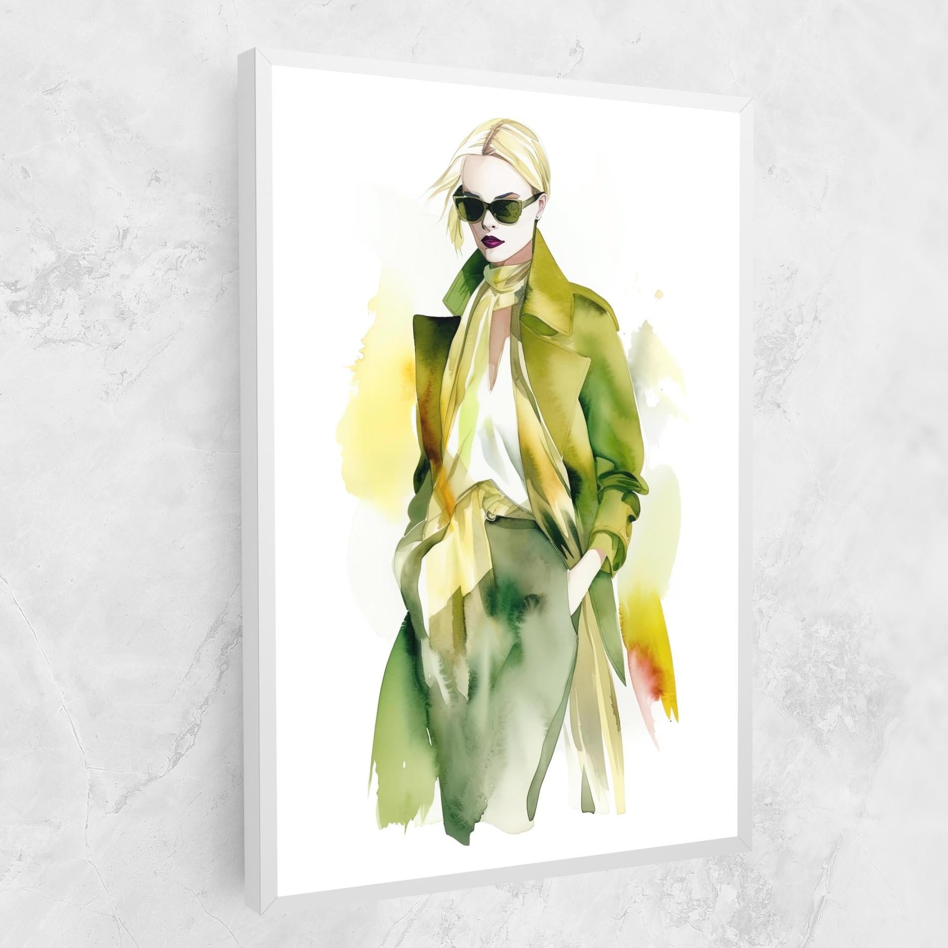 Tablou Canvas Woman Green Fashion mockup 1