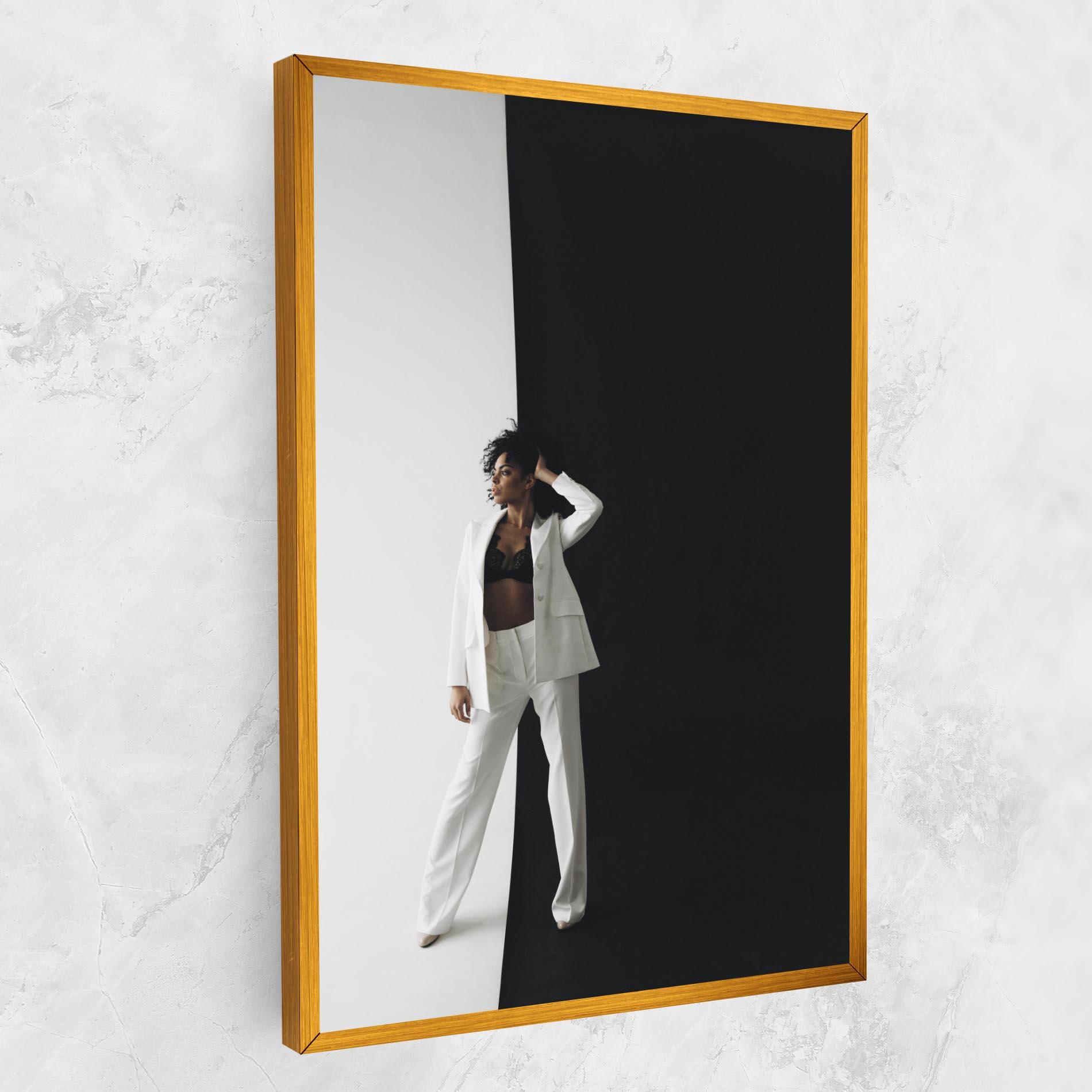 Tablou Canvas African Girl White Outfit mockup 1