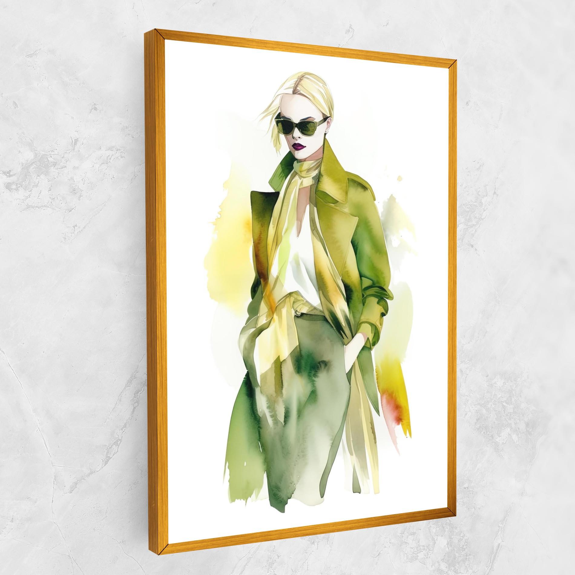 Tablou Canvas Woman Green Fashion mockup 1