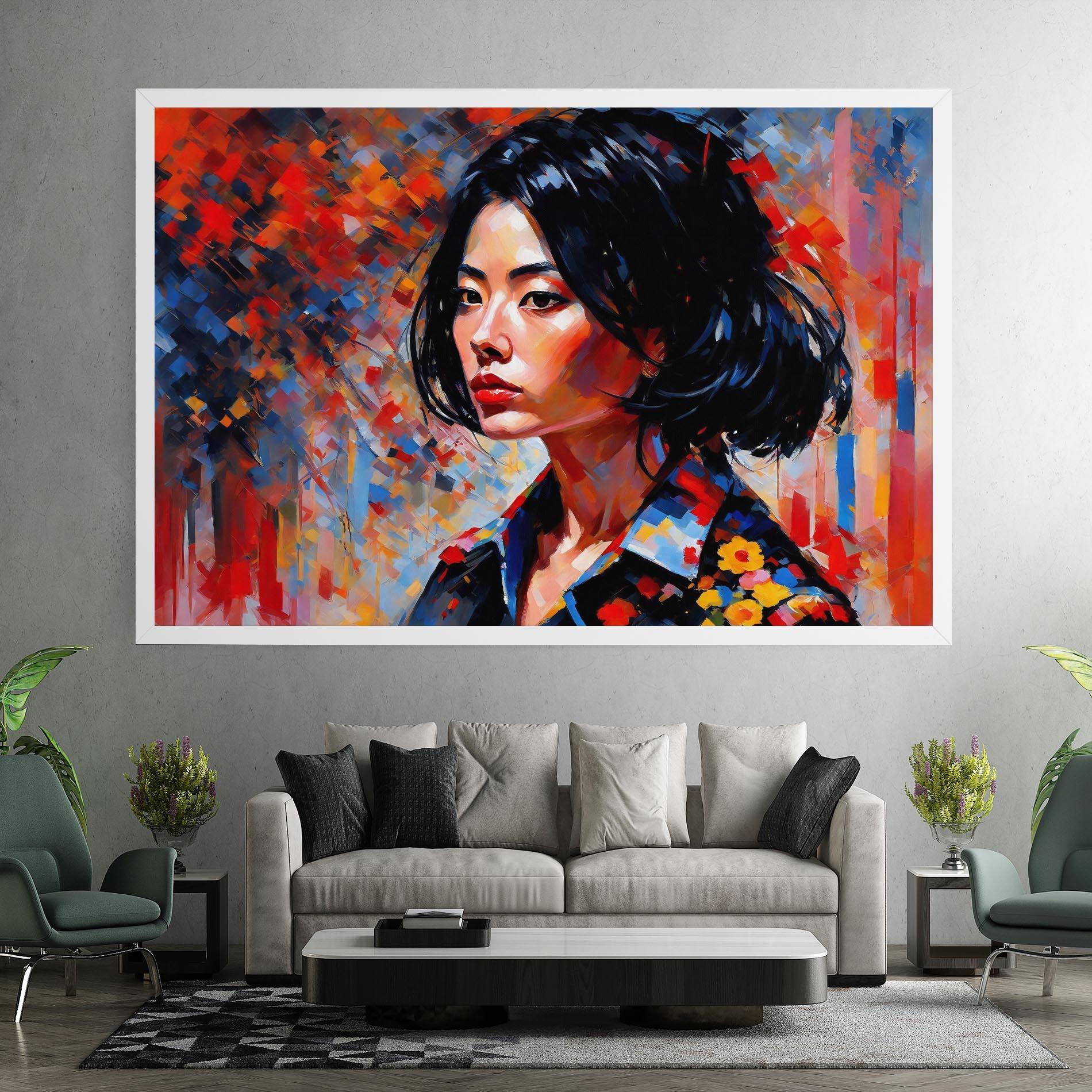 Tablou Canvas Beautiful Asian Woman mockup 7