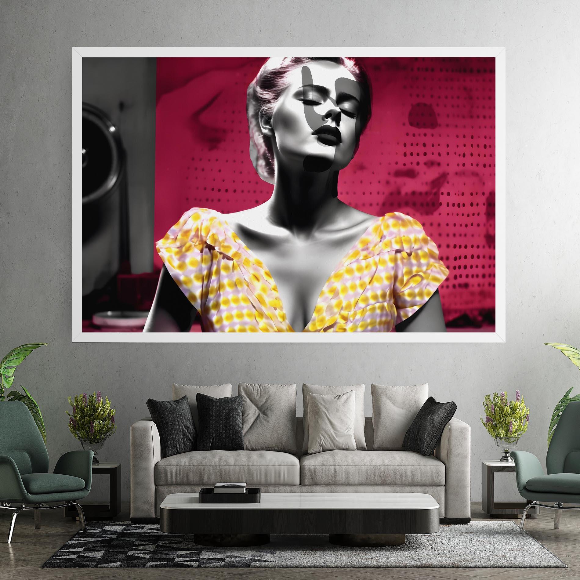 Tablou Canvas Yellow Dress On Pink mockup 7