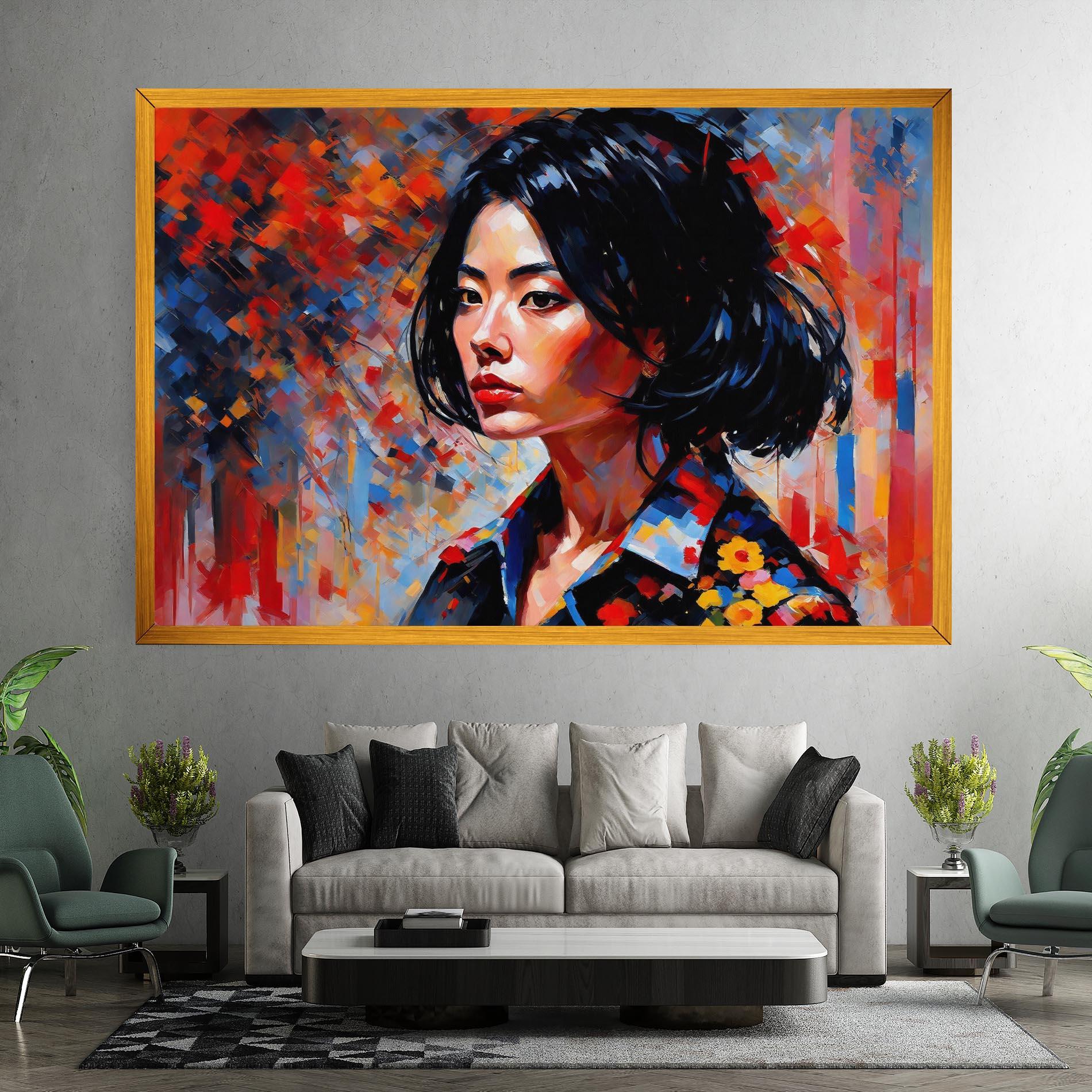 Tablou Canvas Beautiful Asian Woman mockup 7