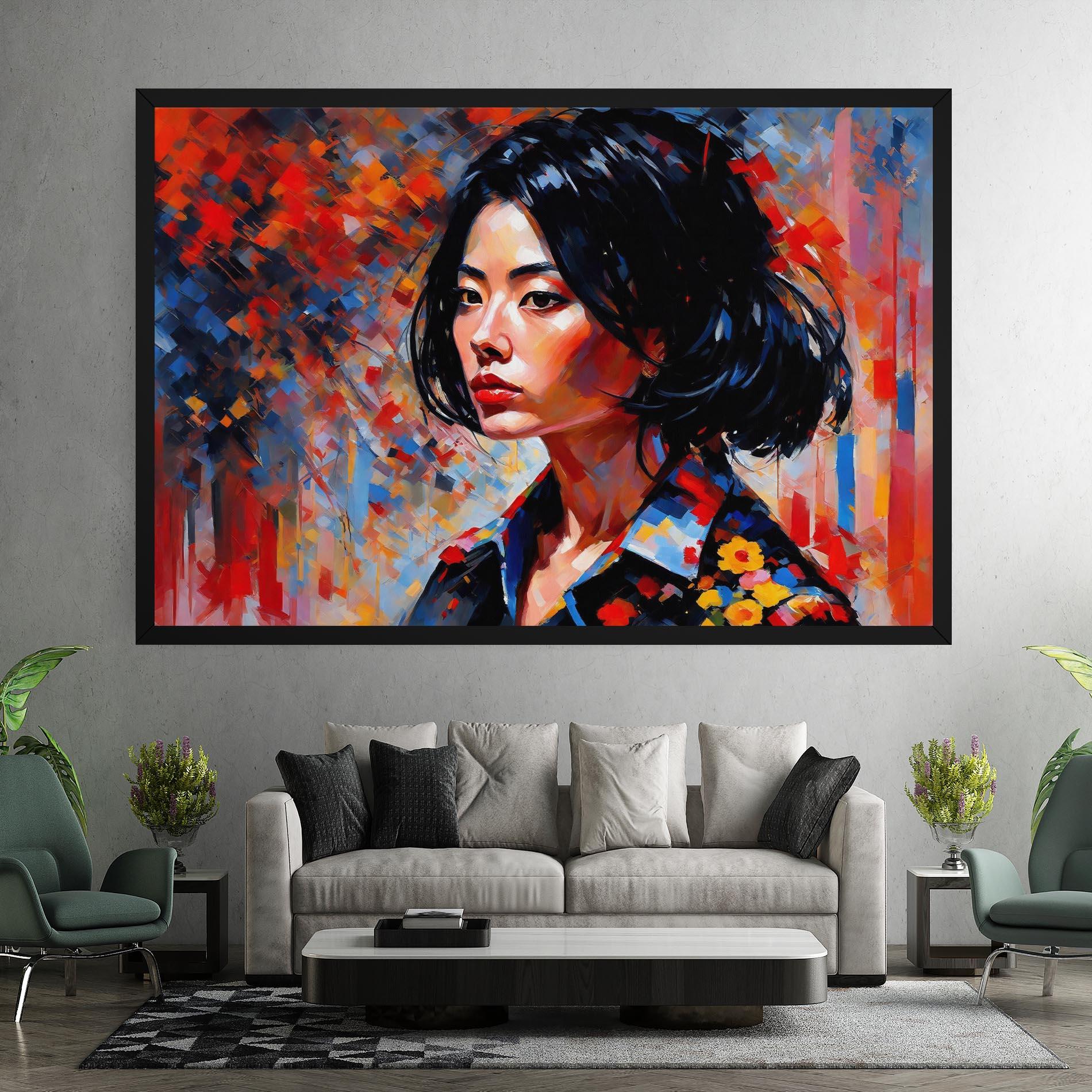 Tablou Canvas Beautiful Asian Woman mockup 7