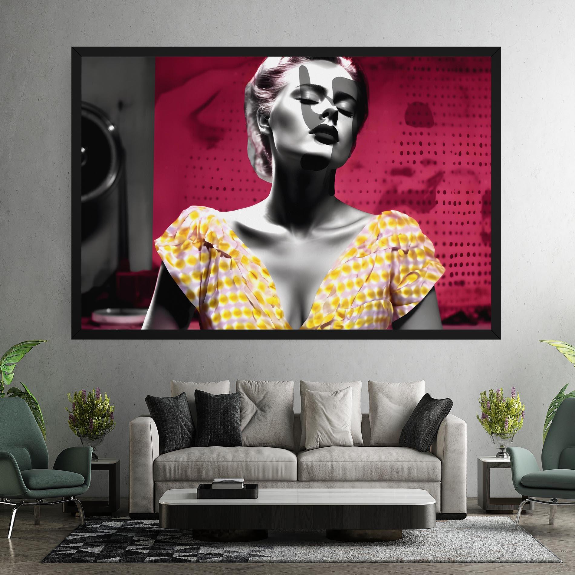 Tablou Canvas Yellow Dress On Pink mockup 7