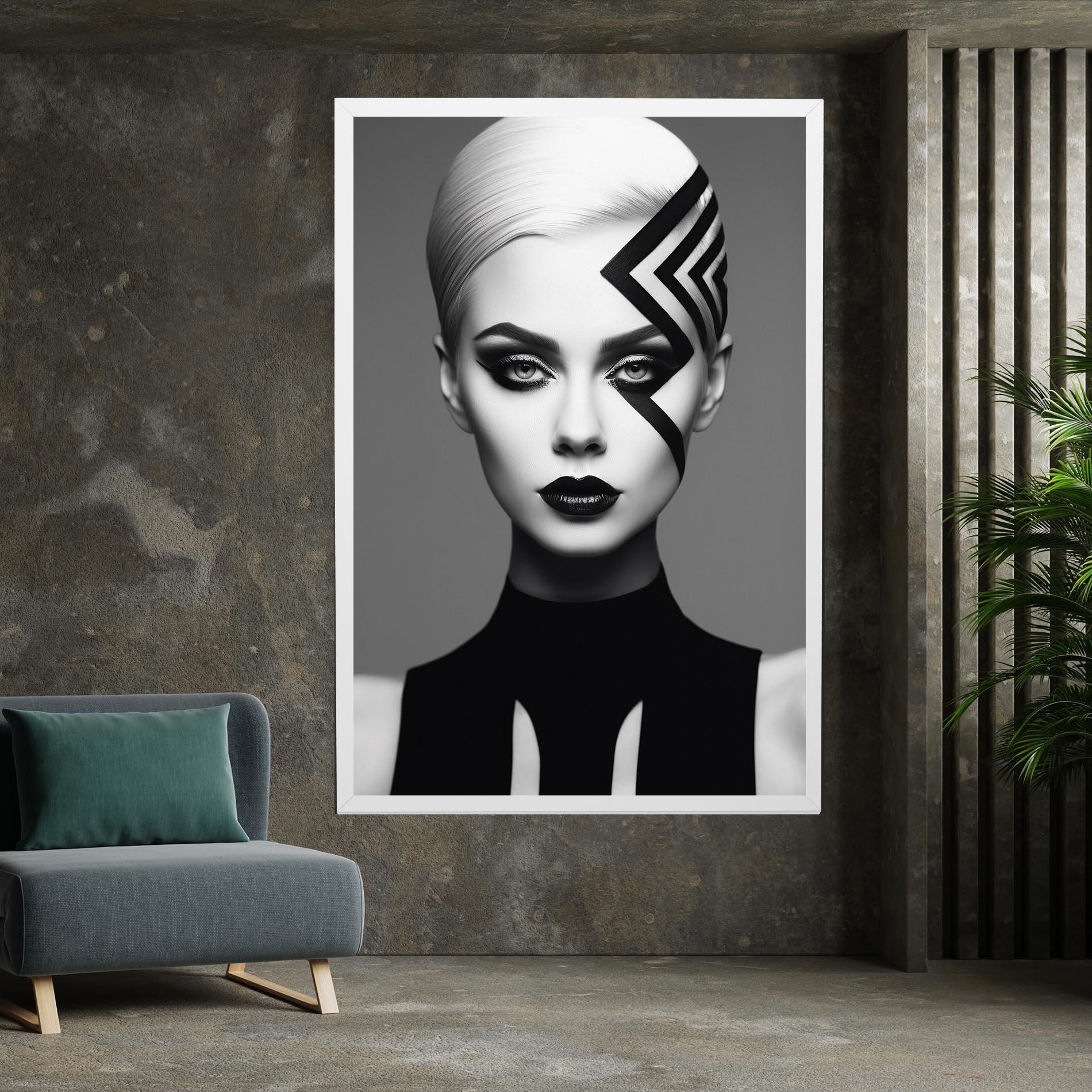 Tablou Canvas Black Lines On Face mockup 7