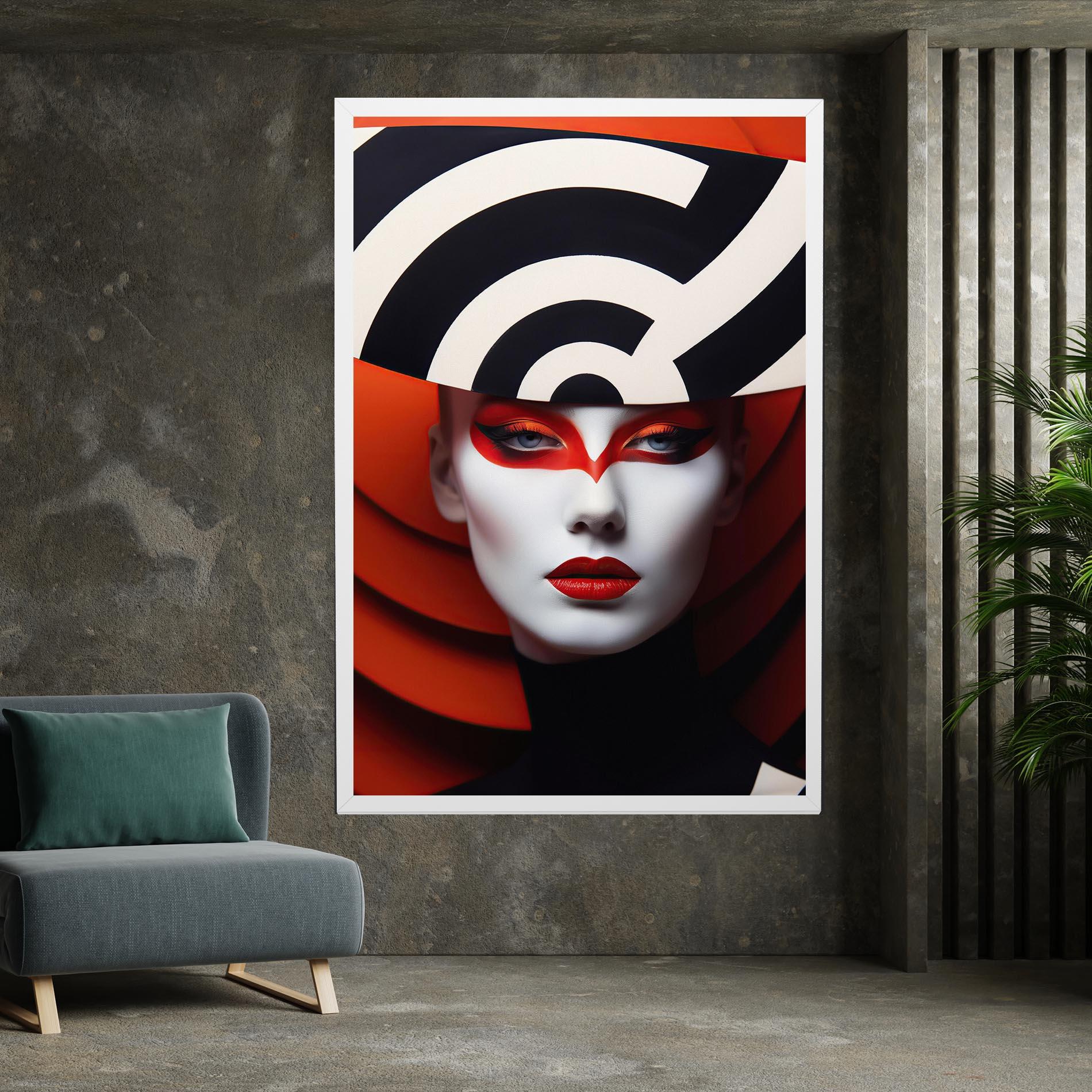 Tablou Canvas Red Black Woman Art mockup 7