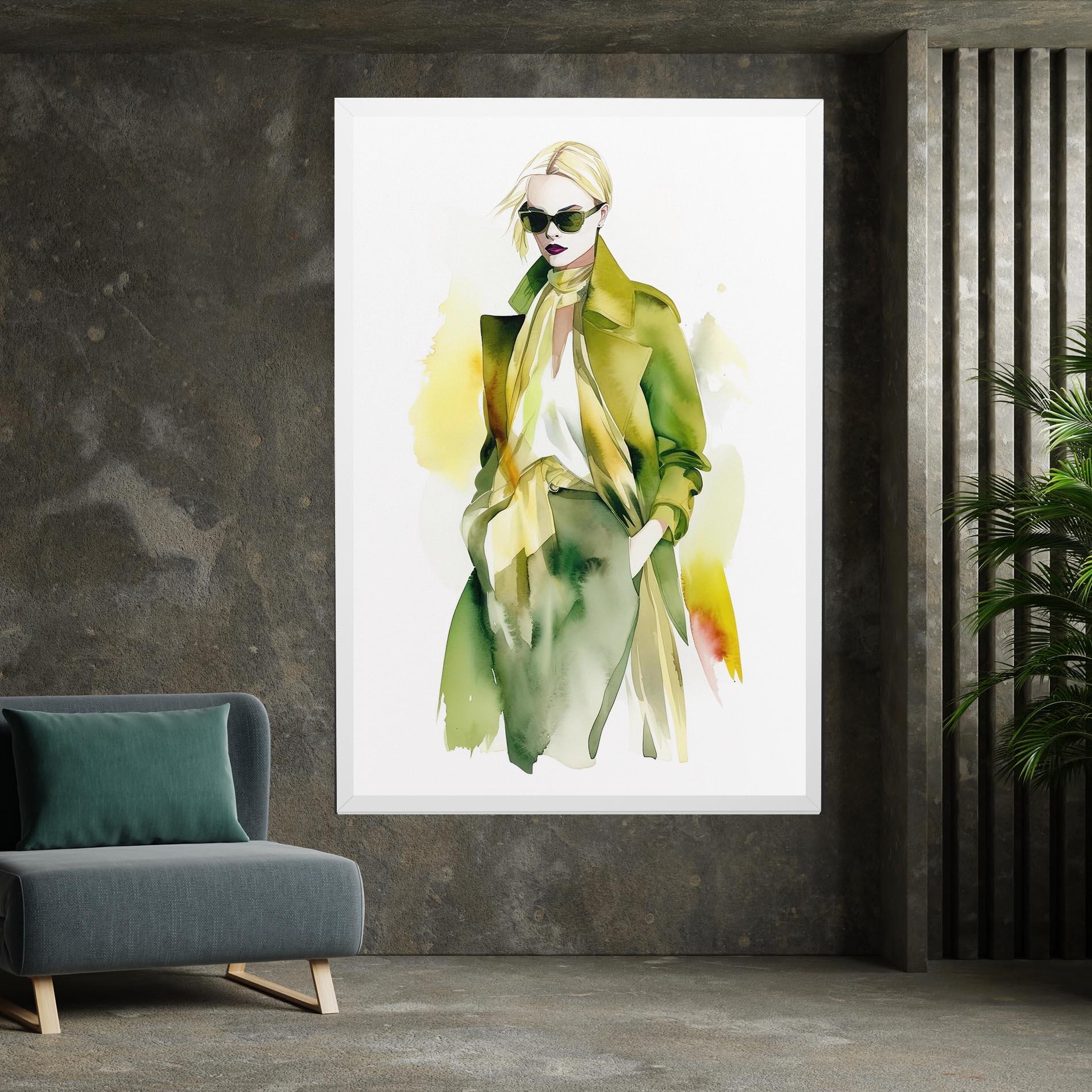 Tablou Canvas Woman Green Fashion mockup 7