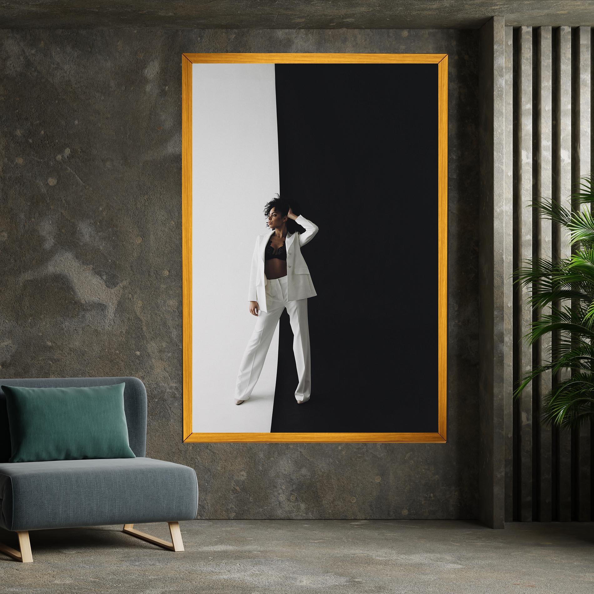 Tablou Canvas African Girl White Outfit mockup 7