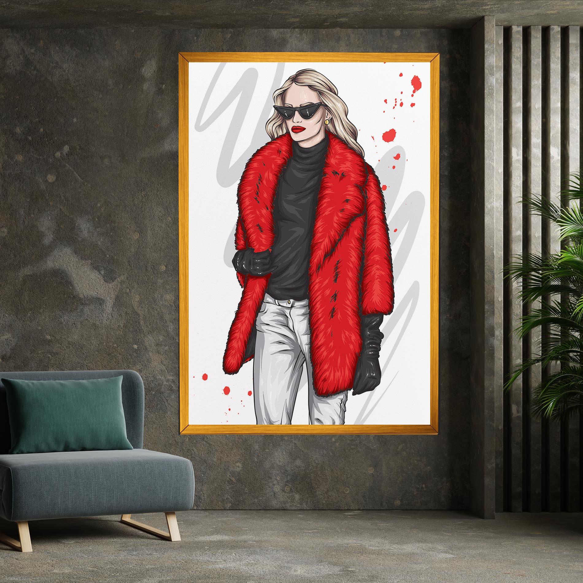 Tablou Canvas Black Blouse Woman mockup 7