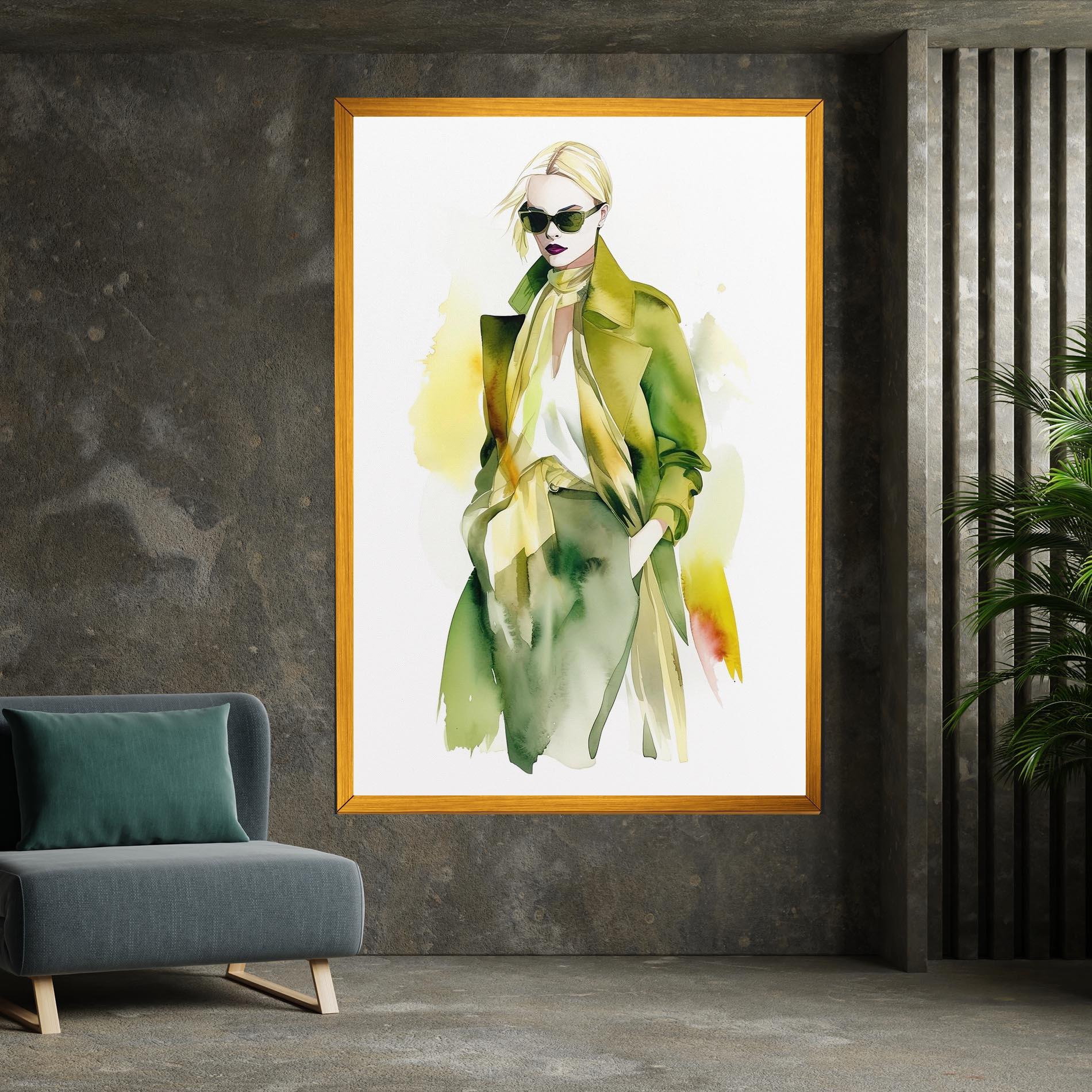 Tablou Canvas Woman Green Fashion mockup 7