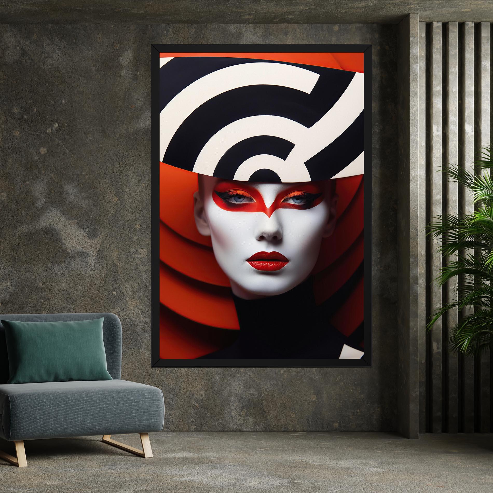 Tablou Canvas Red Black Woman Art mockup 7