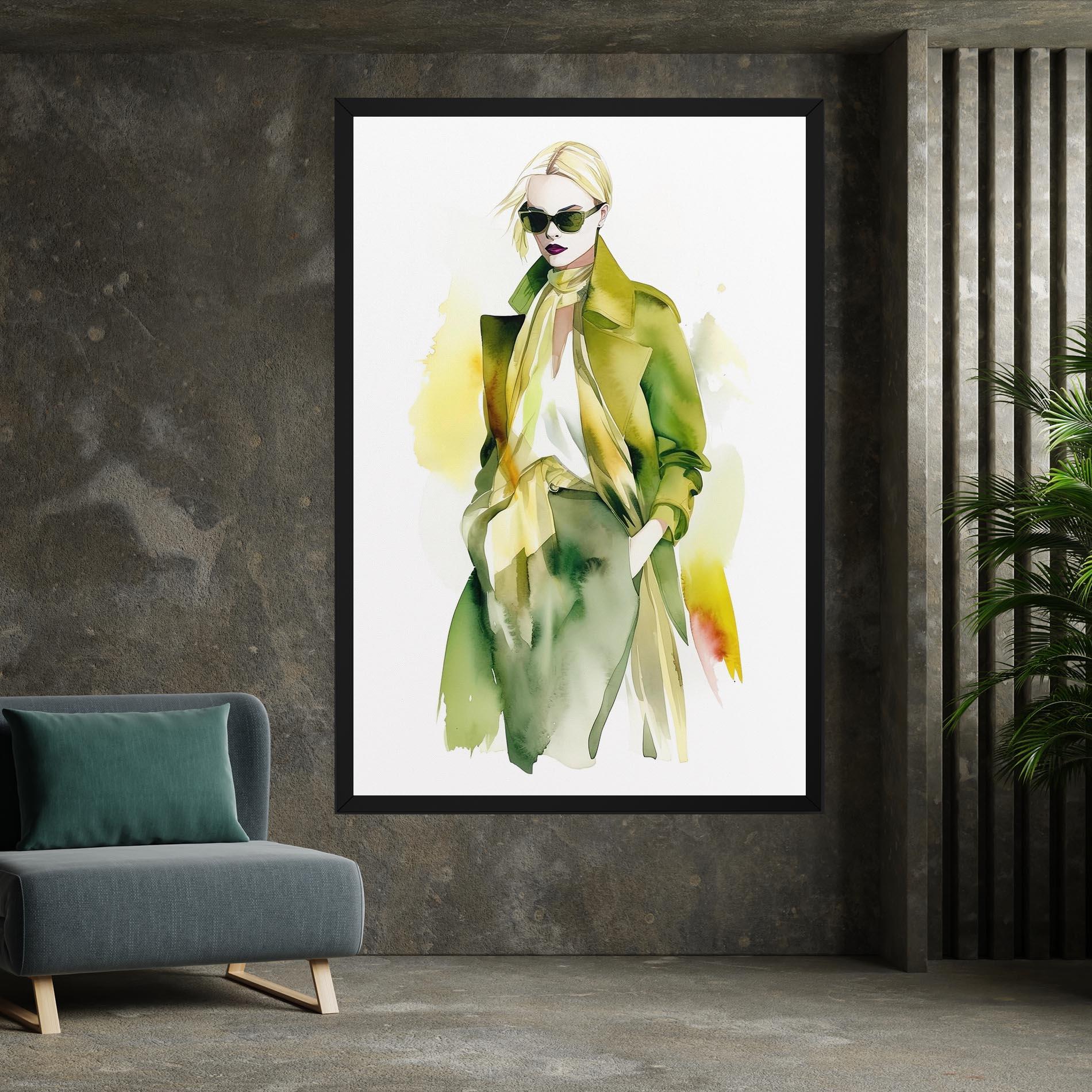 Tablou Canvas Woman Green Fashion mockup 7