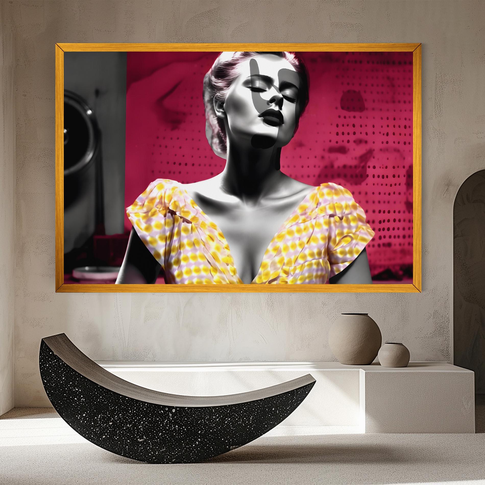 Tablou Canvas Yellow Dress On Pink mockup 8