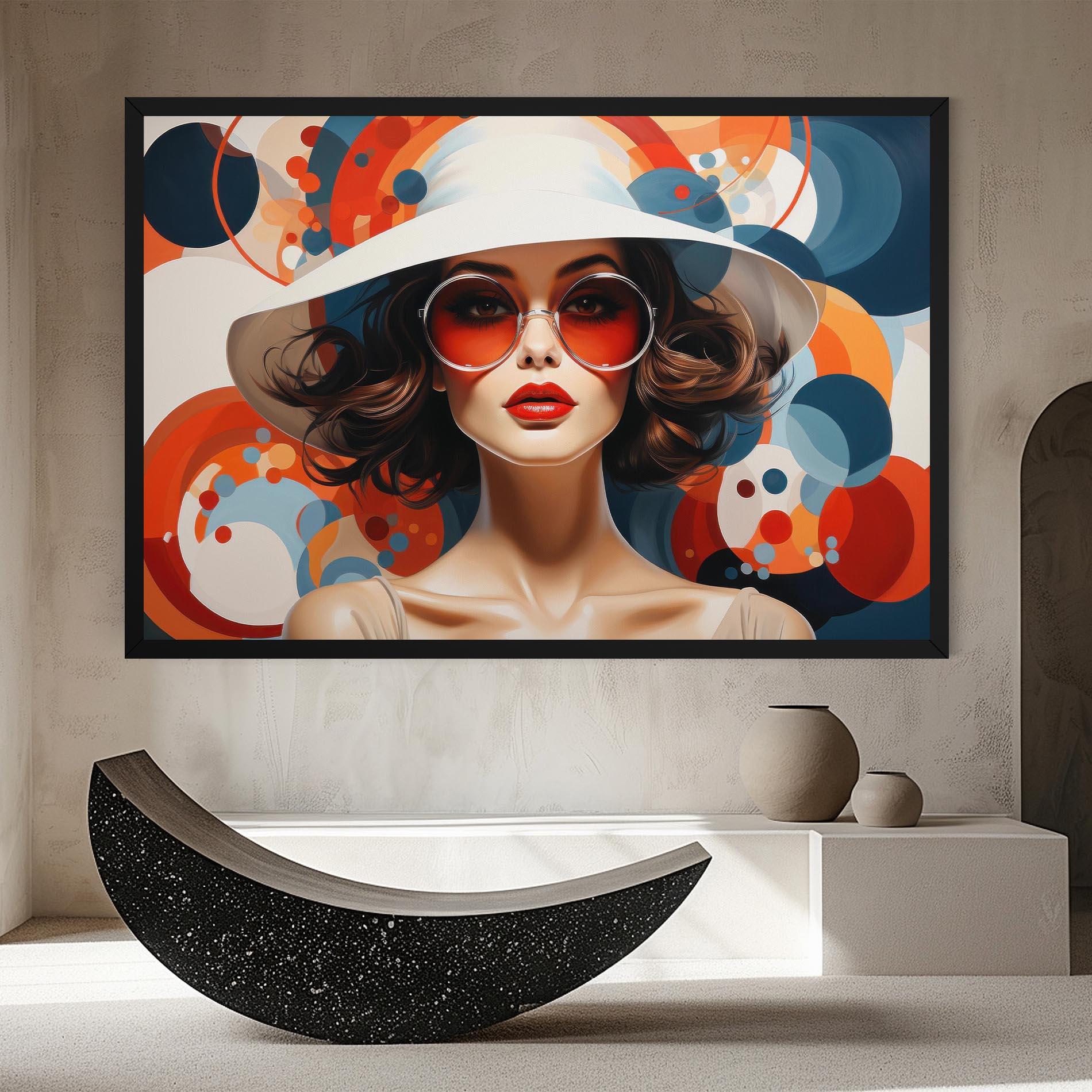 Tablou Canvas Big Glasses Woman mockup 8