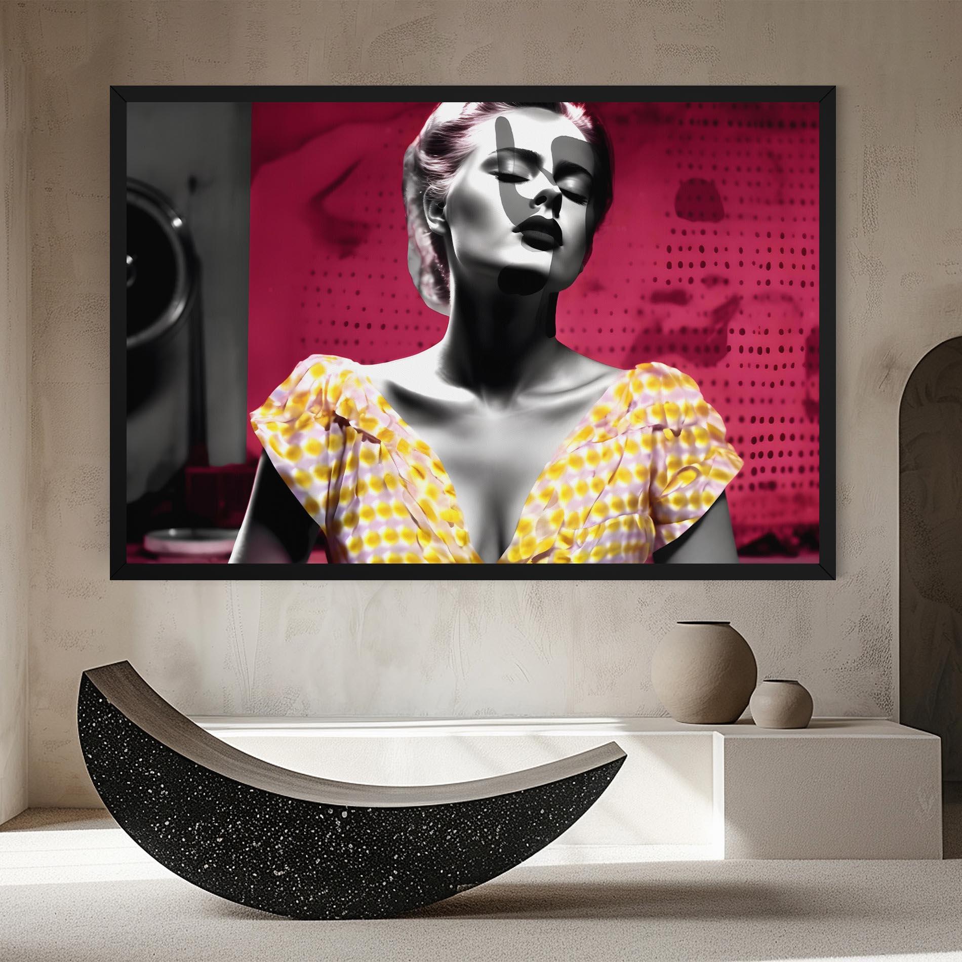 Tablou Canvas Yellow Dress On Pink mockup 8