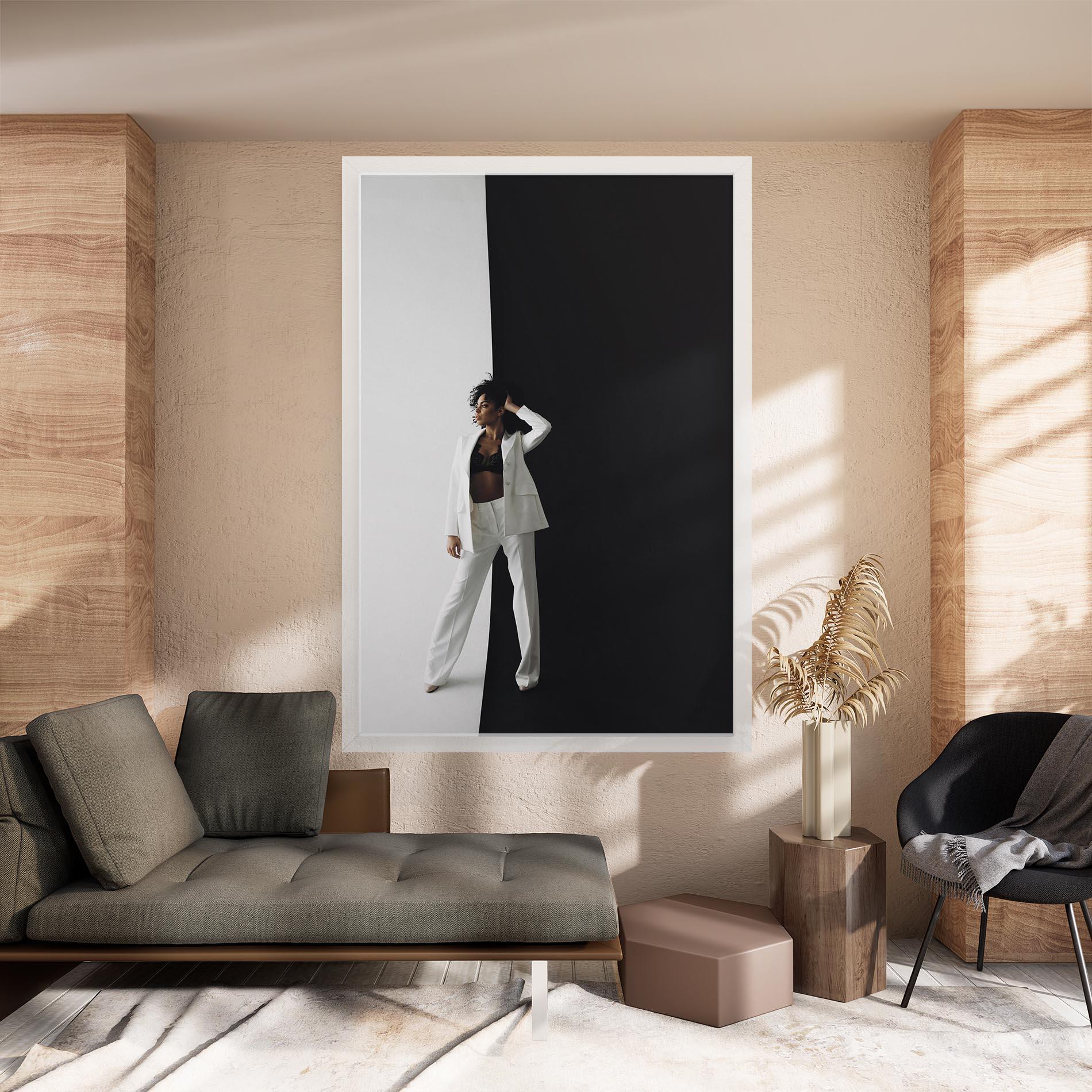 Tablou Canvas African Girl White Outfit mockup 8