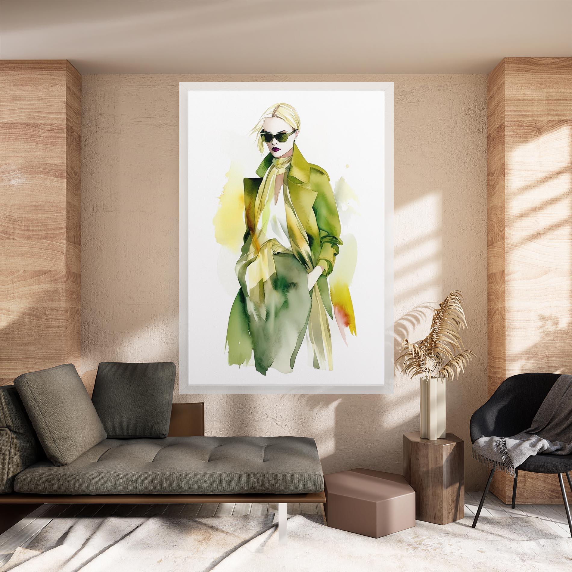 Tablou Canvas Woman Green Fashion mockup 8