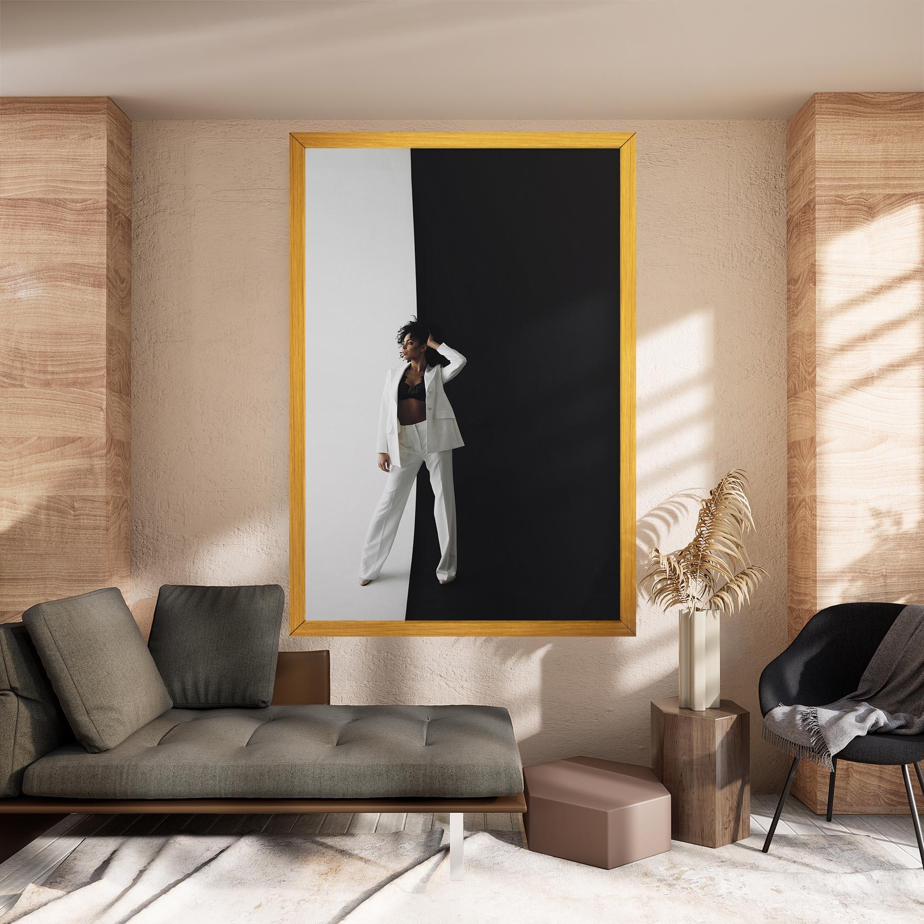 Tablou Canvas African Girl White Outfit mockup 8