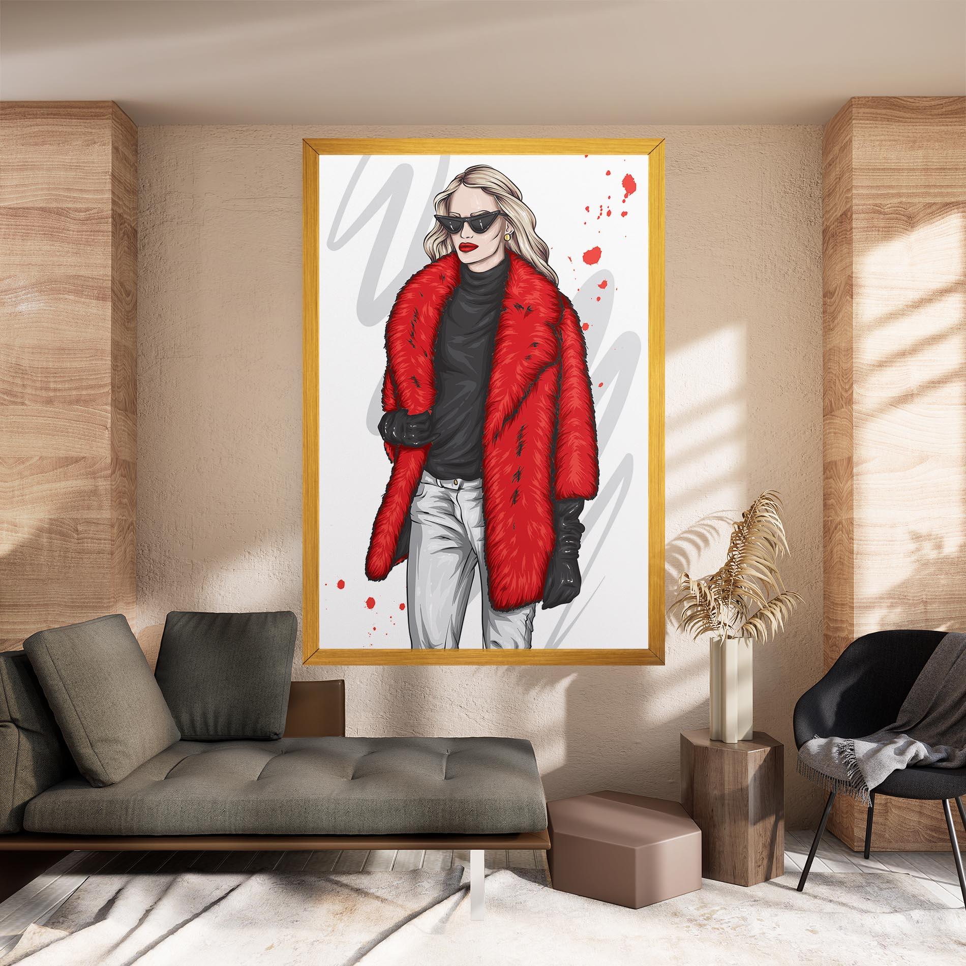 Tablou Canvas Black Blouse Woman mockup 8