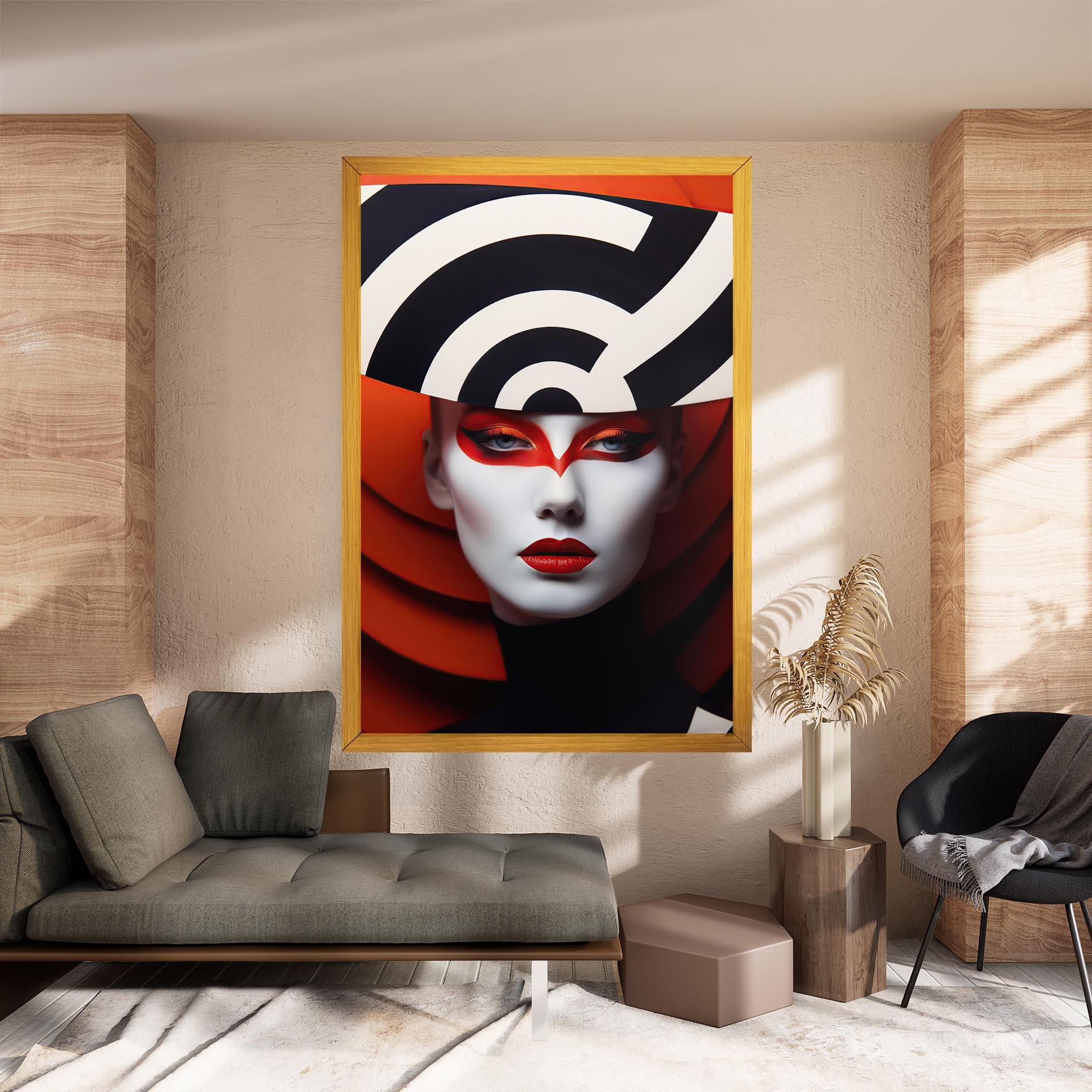 Tablou Canvas Red Black Woman Art mockup 8