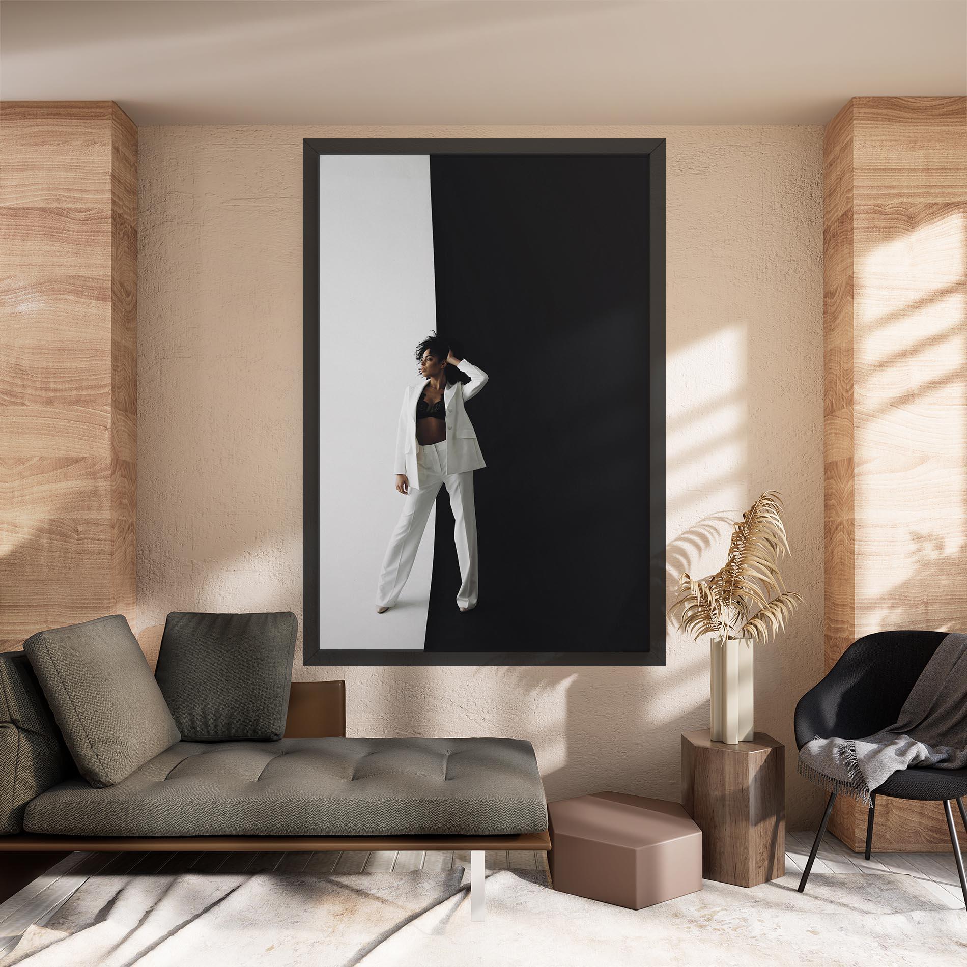 Tablou Canvas African Girl White Outfit mockup 8