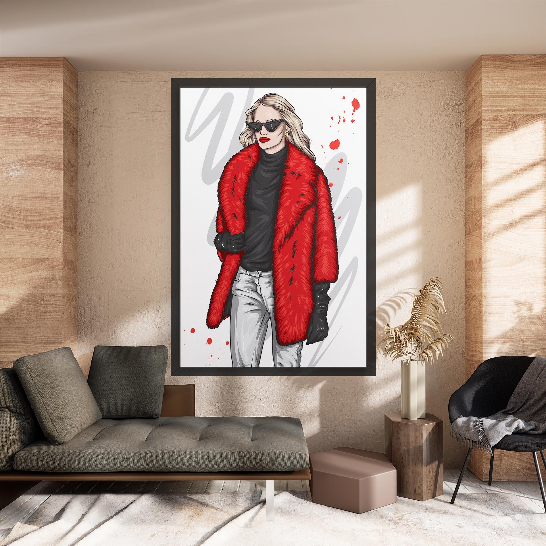 Tablou Canvas Black Blouse Woman mockup 8