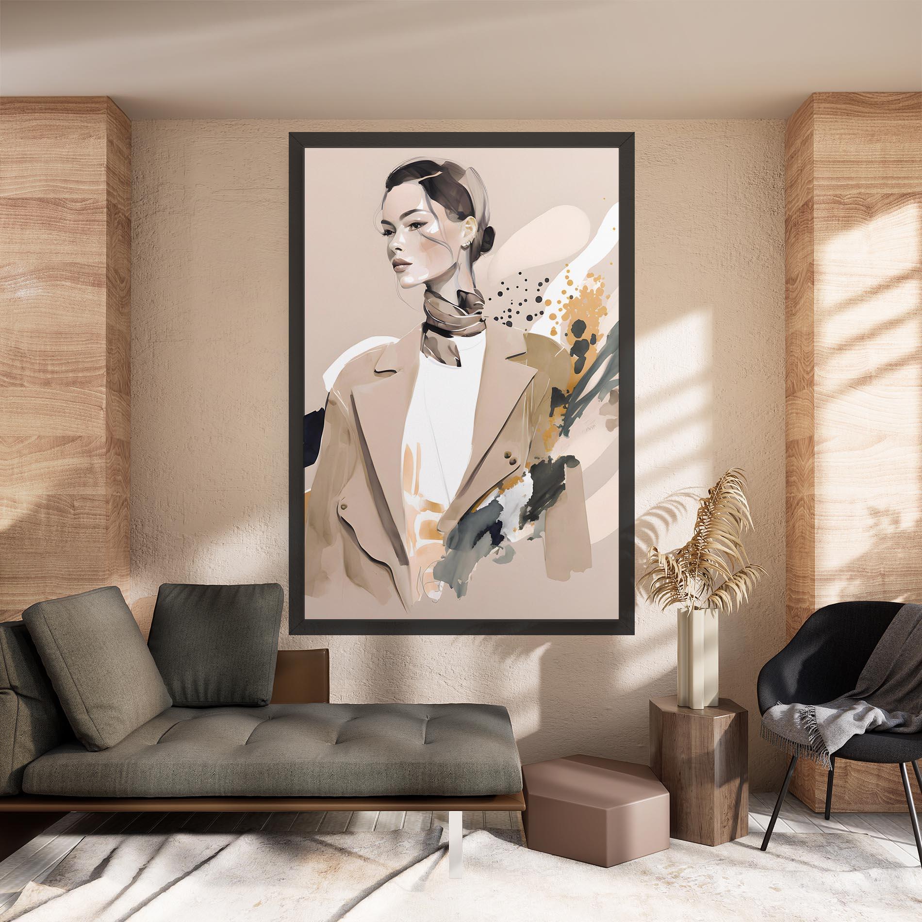 Tablou Canvas Watercolor Stylish Model mockup 8