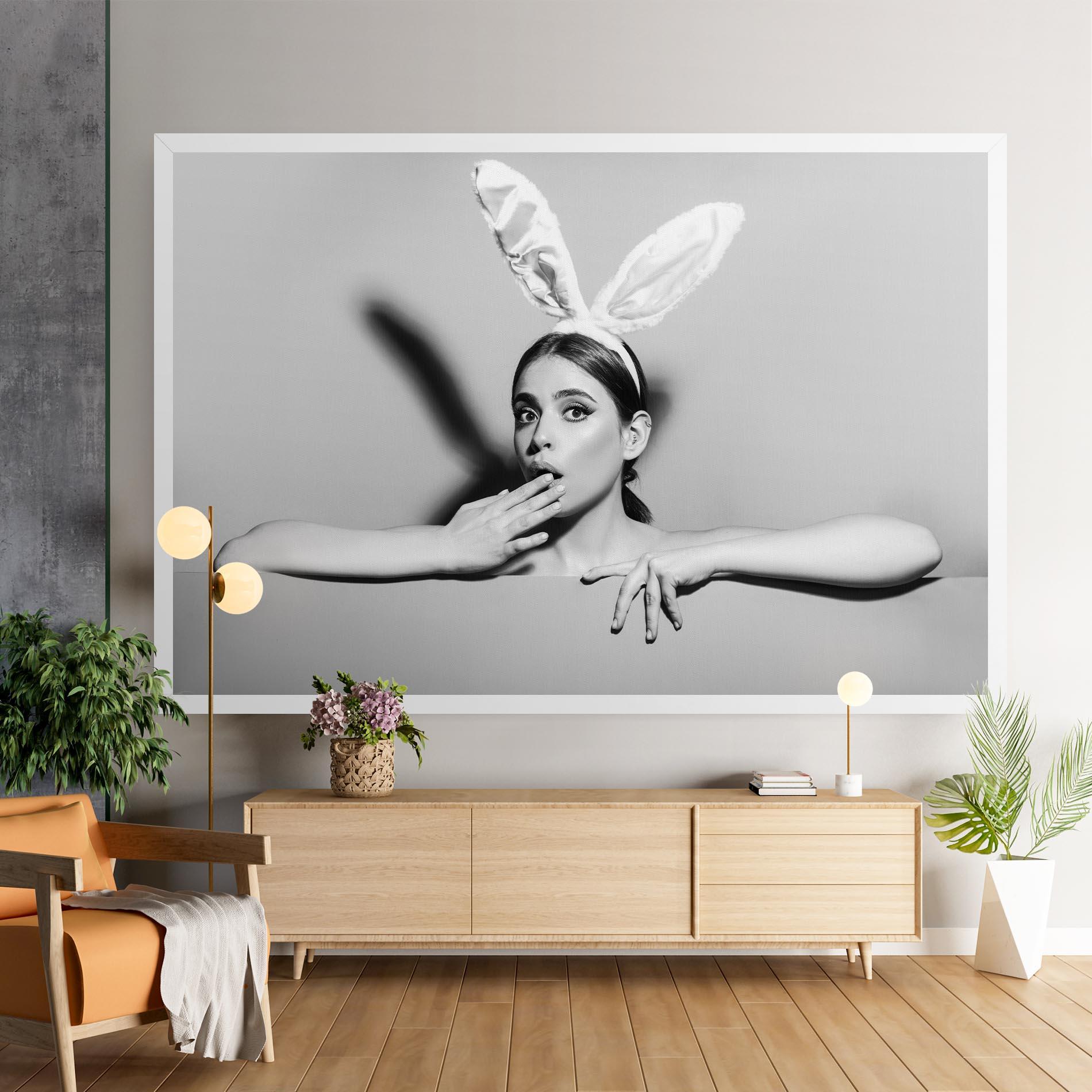 Tablou Canvas Bunny Ears Peeking mockup 9