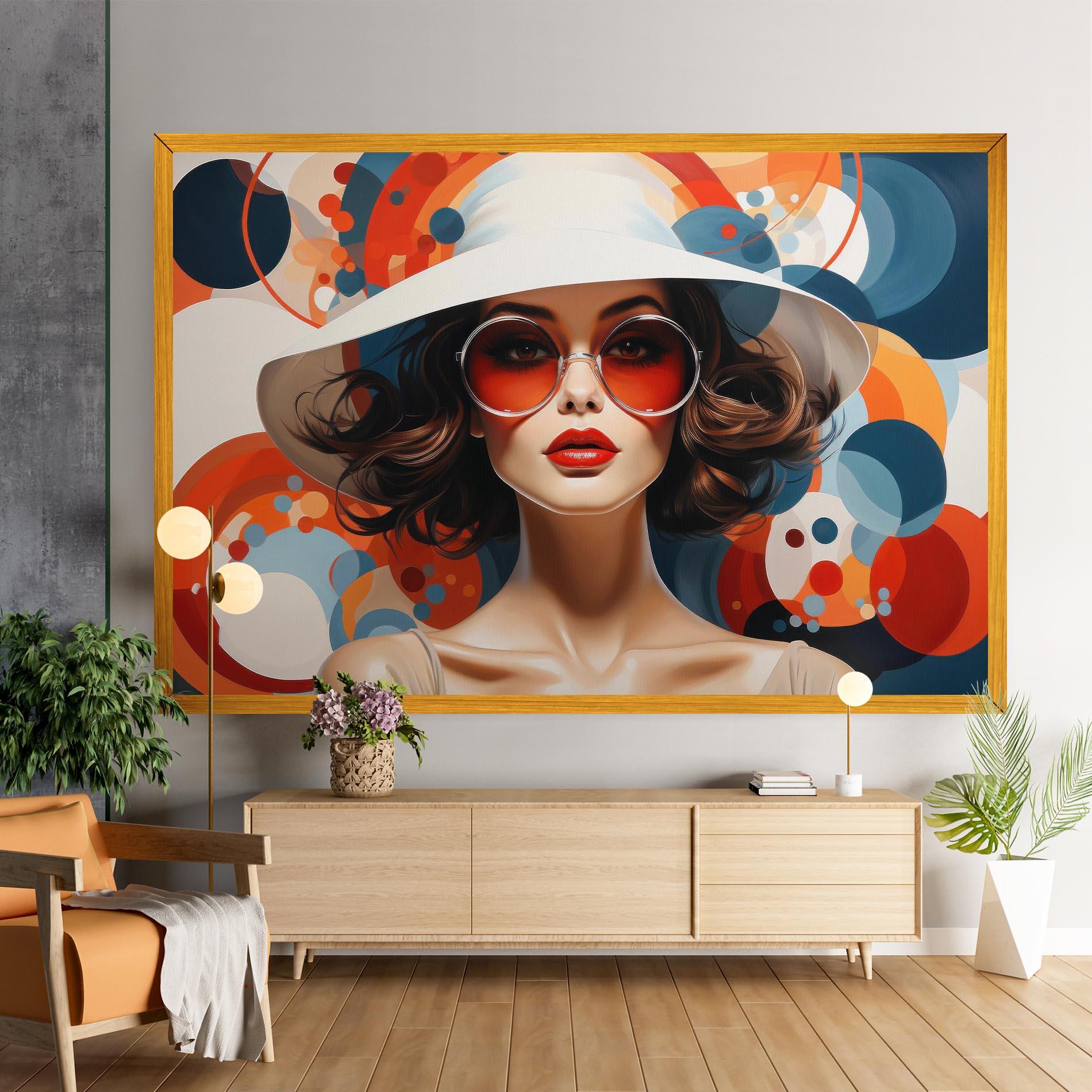 Tablou Canvas Big Glasses Woman mockup 9