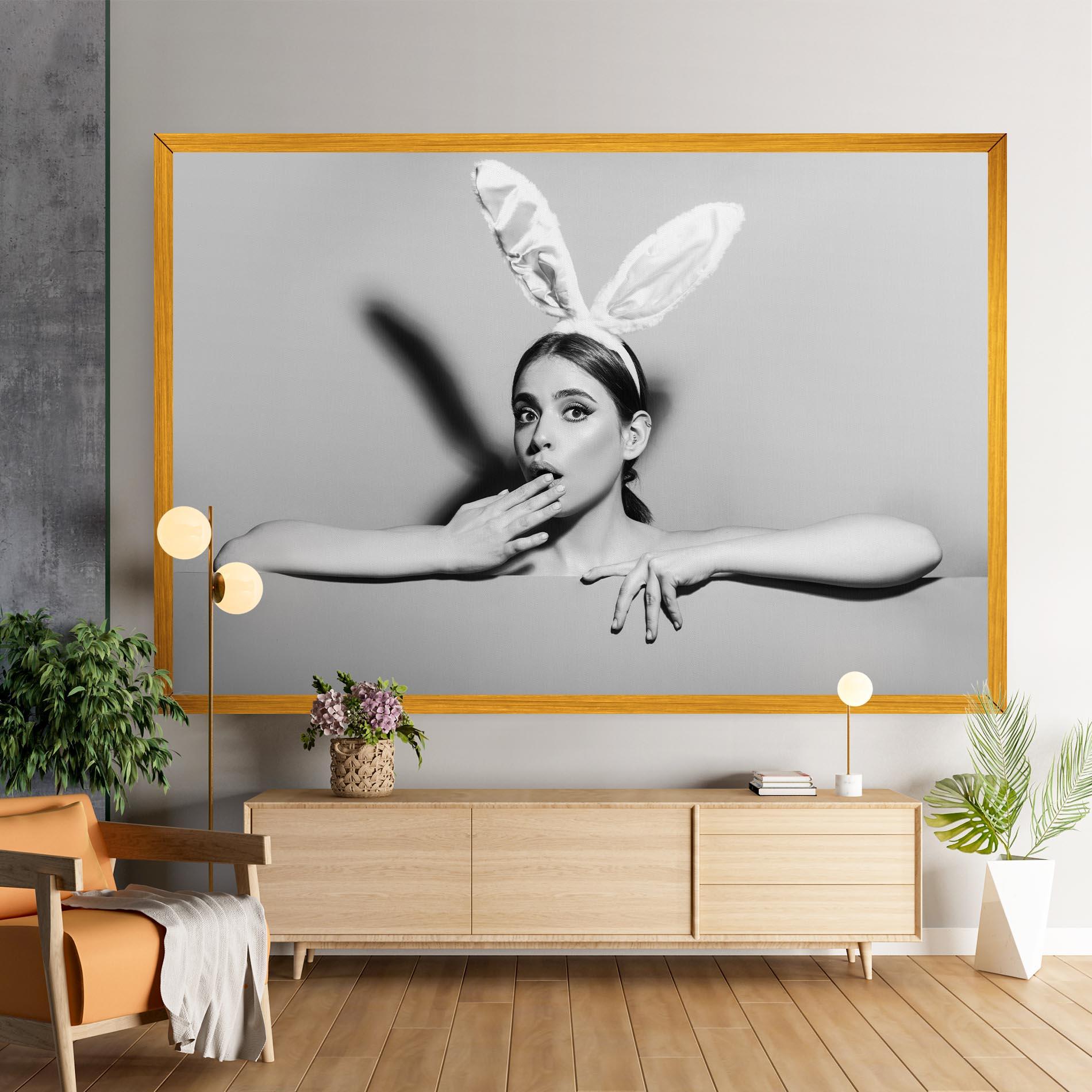 Tablou Canvas Bunny Ears Peeking mockup 9