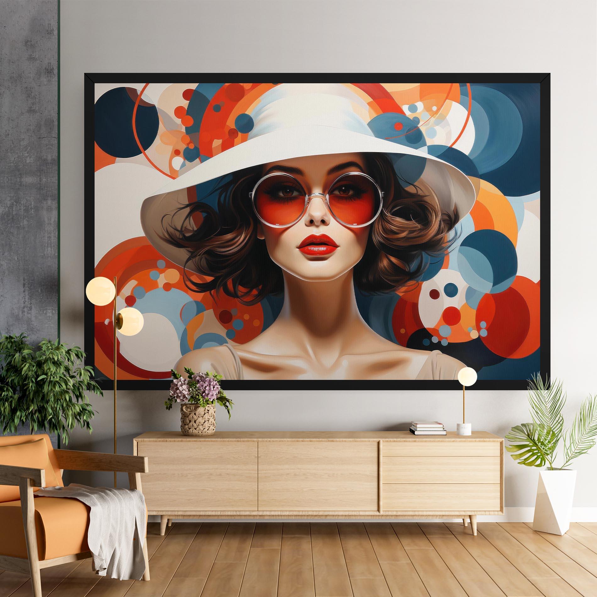 Tablou Canvas Big Glasses Woman mockup 9