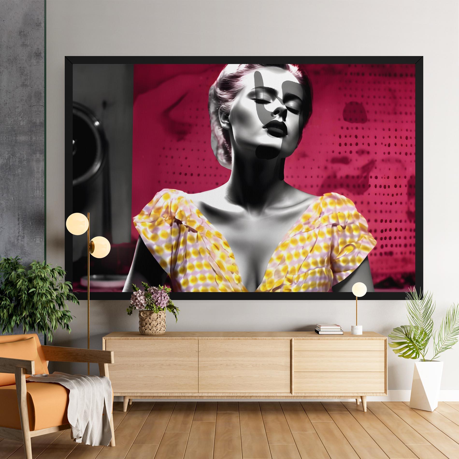 Tablou Canvas Yellow Dress On Pink mockup 9