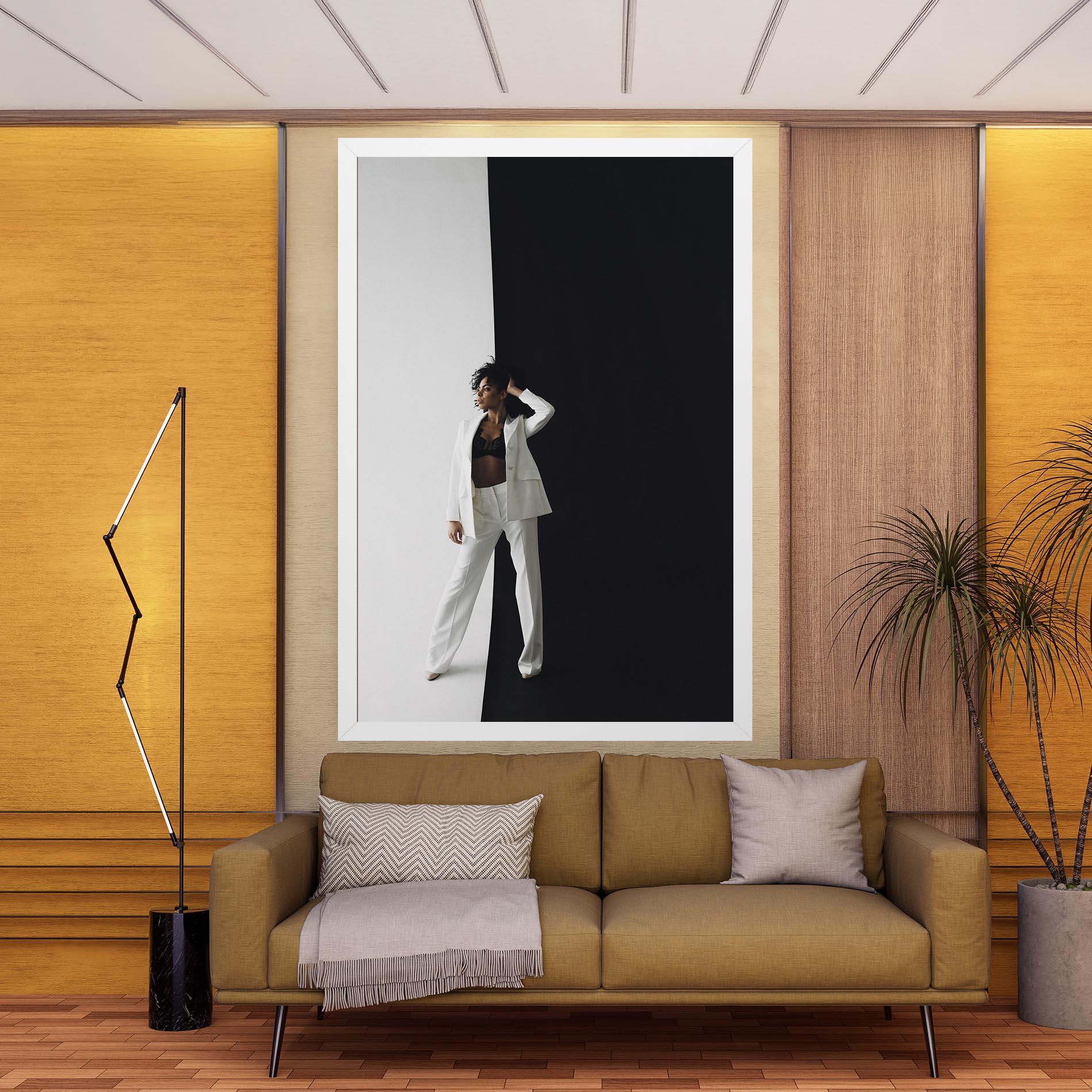 Tablou Canvas African Girl White Outfit mockup 9