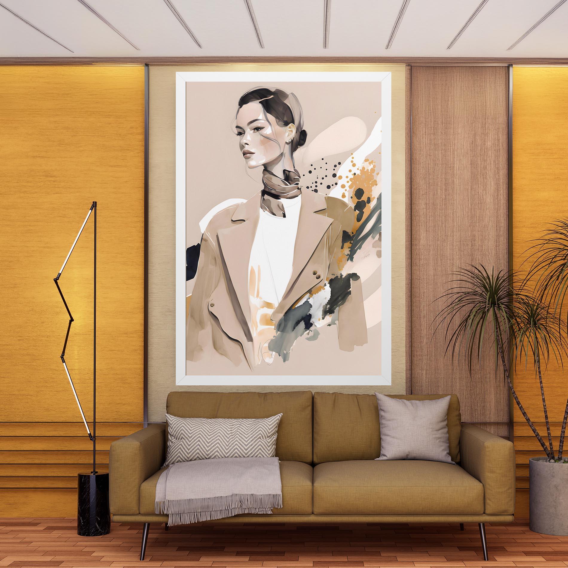 Tablou Canvas Watercolor Stylish Model mockup 9