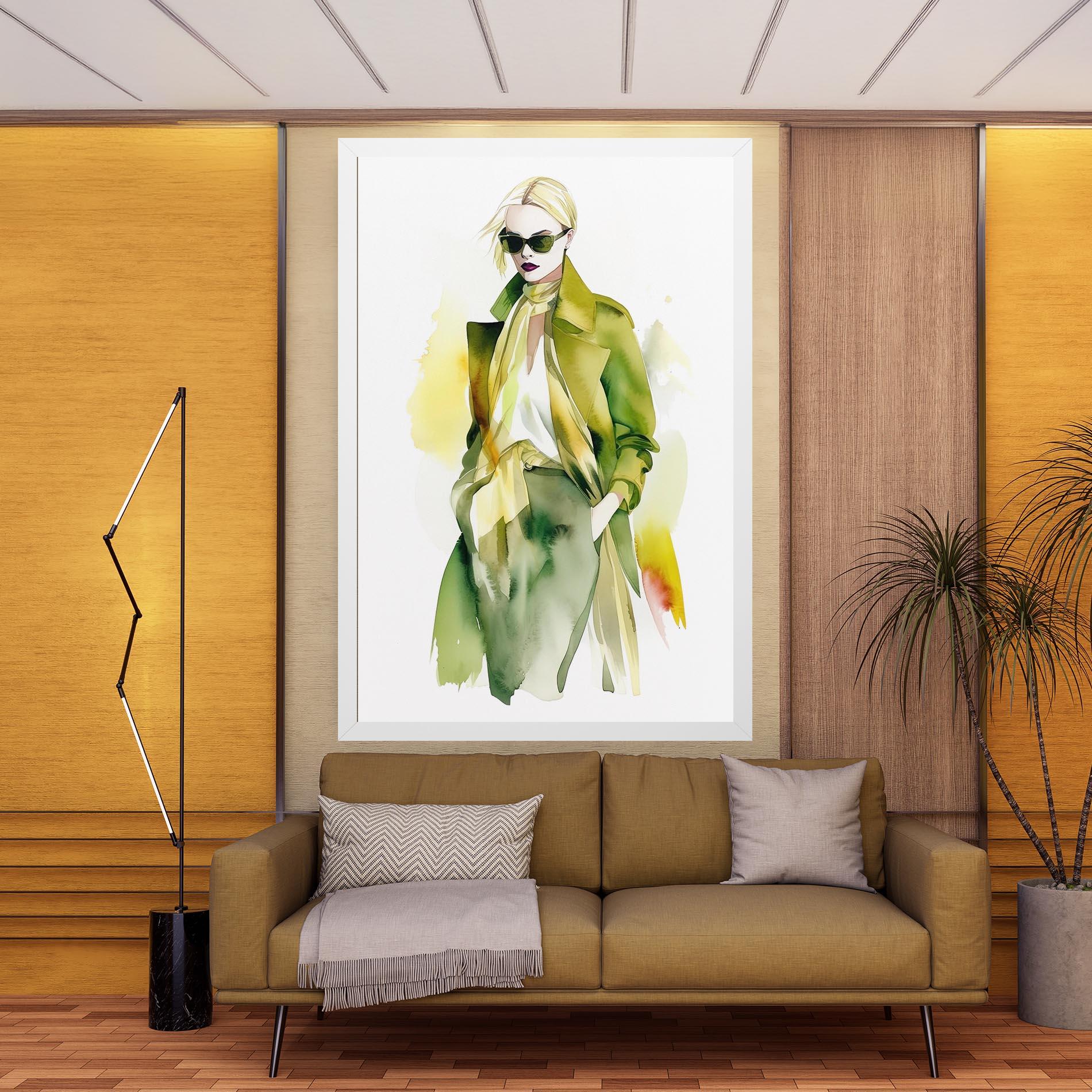 Tablou Canvas Woman Green Fashion mockup 9