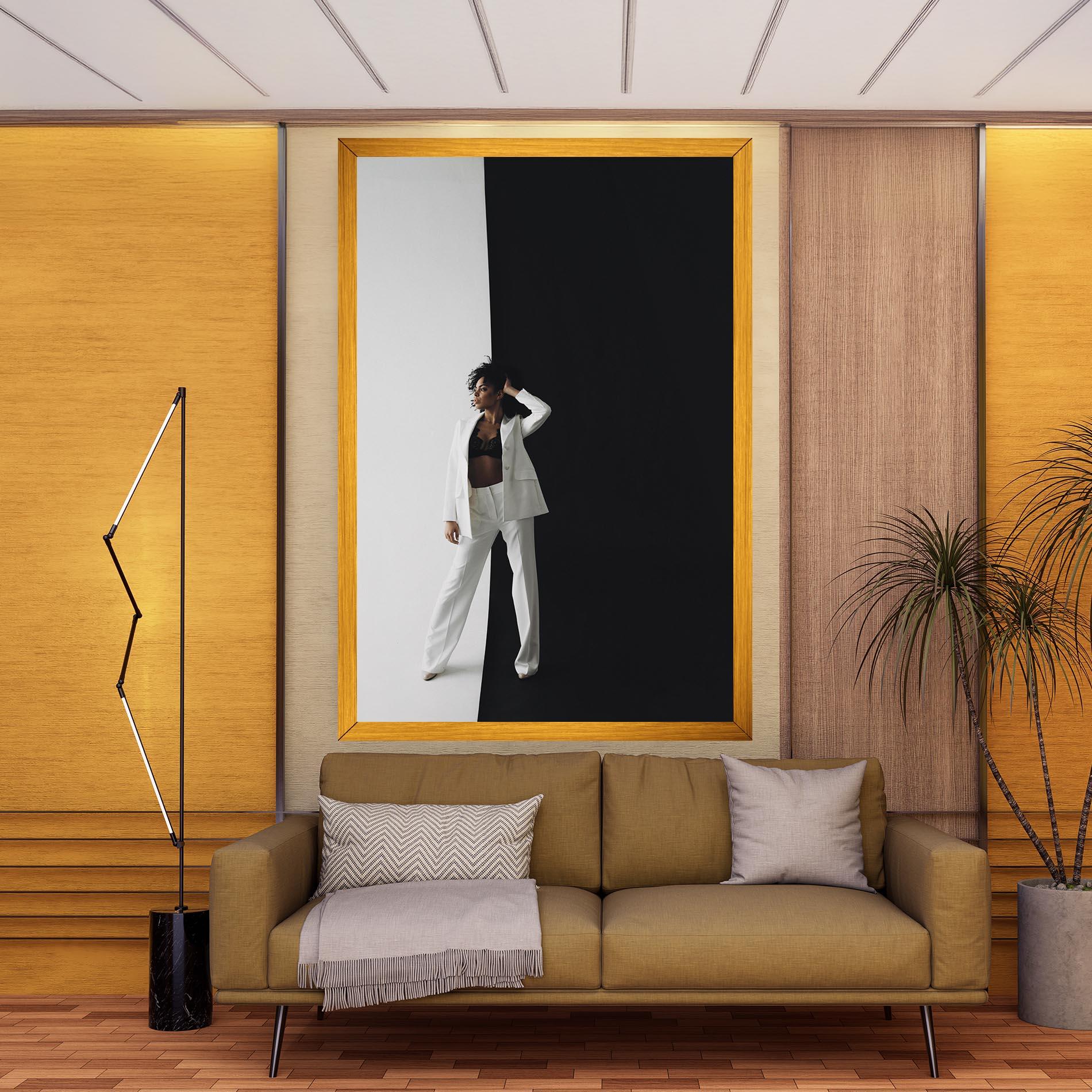 Tablou Canvas African Girl White Outfit mockup 9