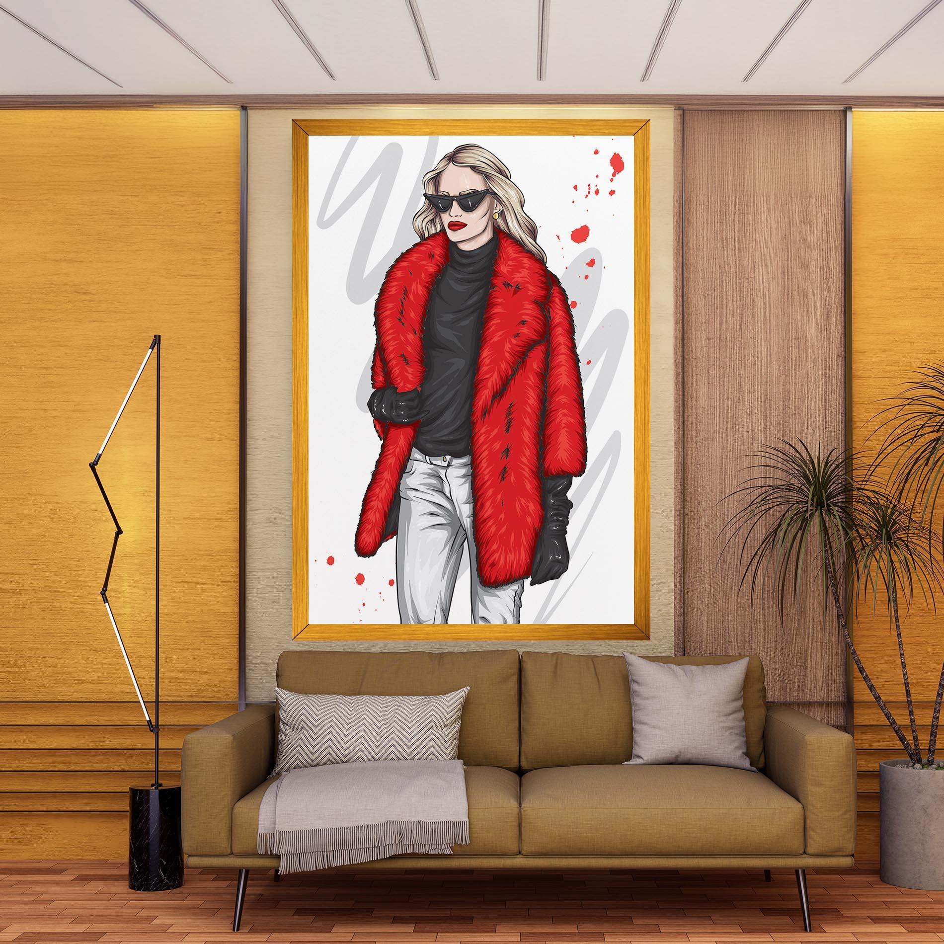 Tablou Canvas Black Blouse Woman mockup 9