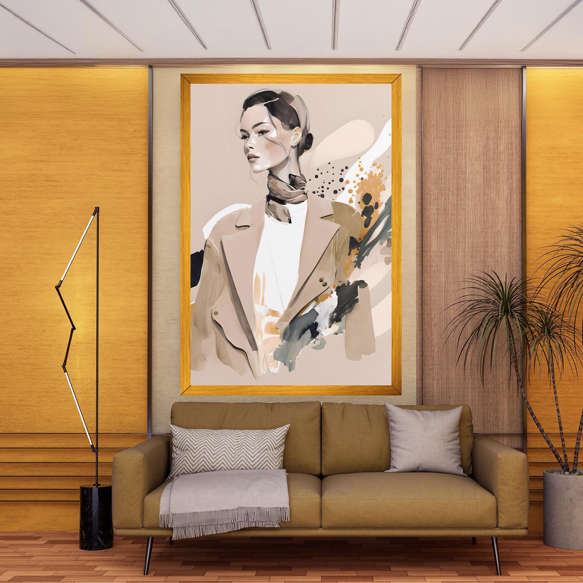 Watercolor Stylish Model mockup 9