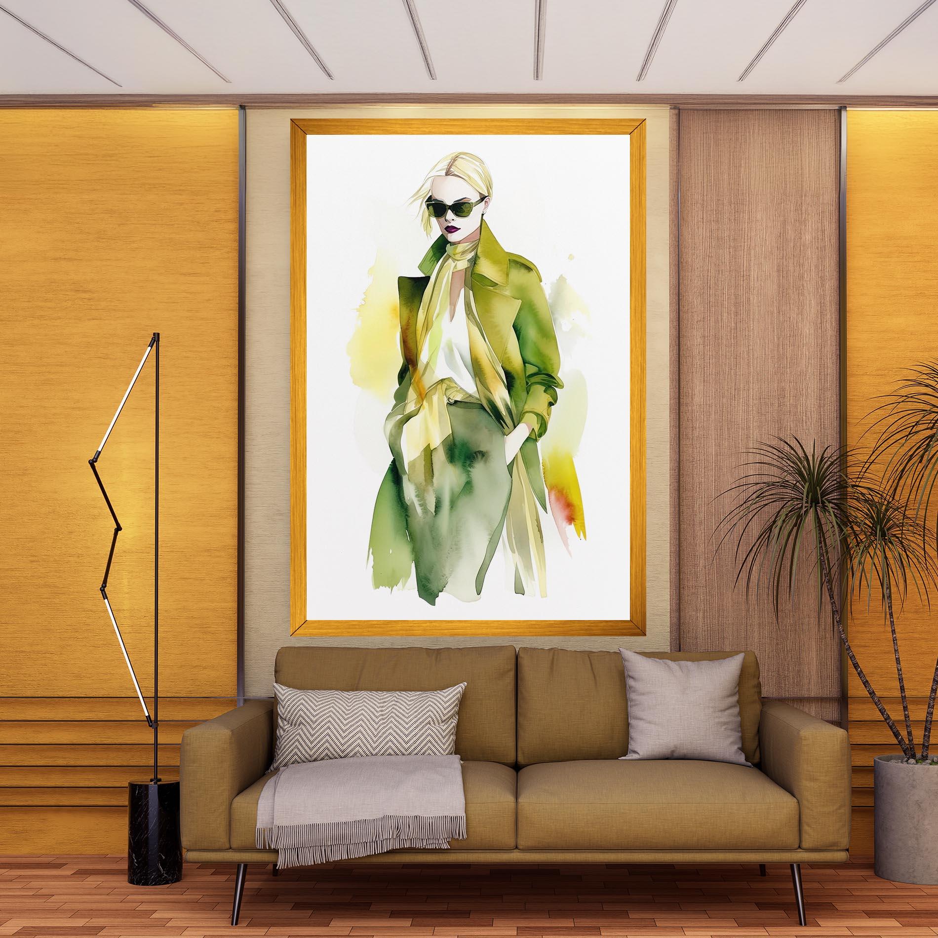 Tablou Canvas Woman Green Fashion mockup 9