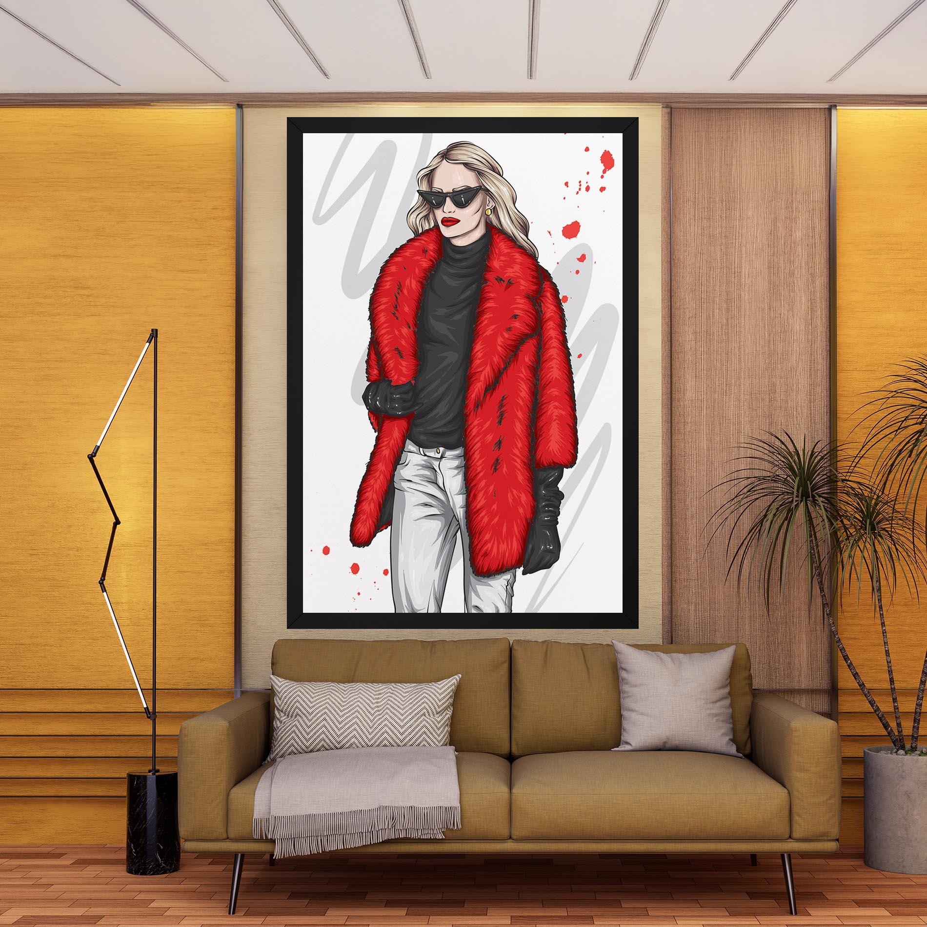 Tablou Canvas Black Blouse Woman mockup 9