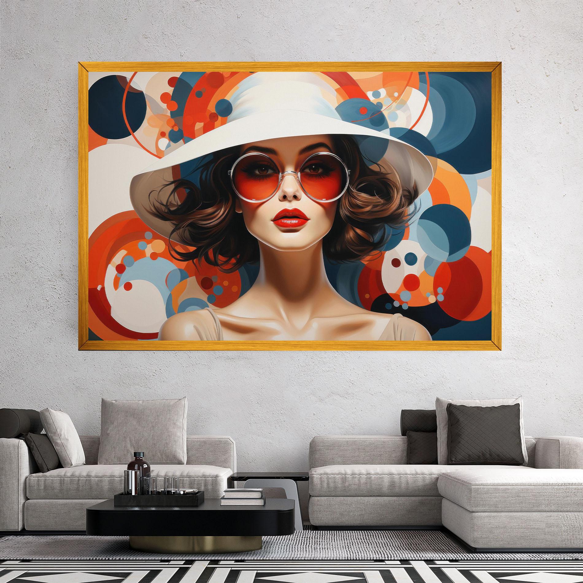 Tablou Canvas Big Glasses Woman mockup 2