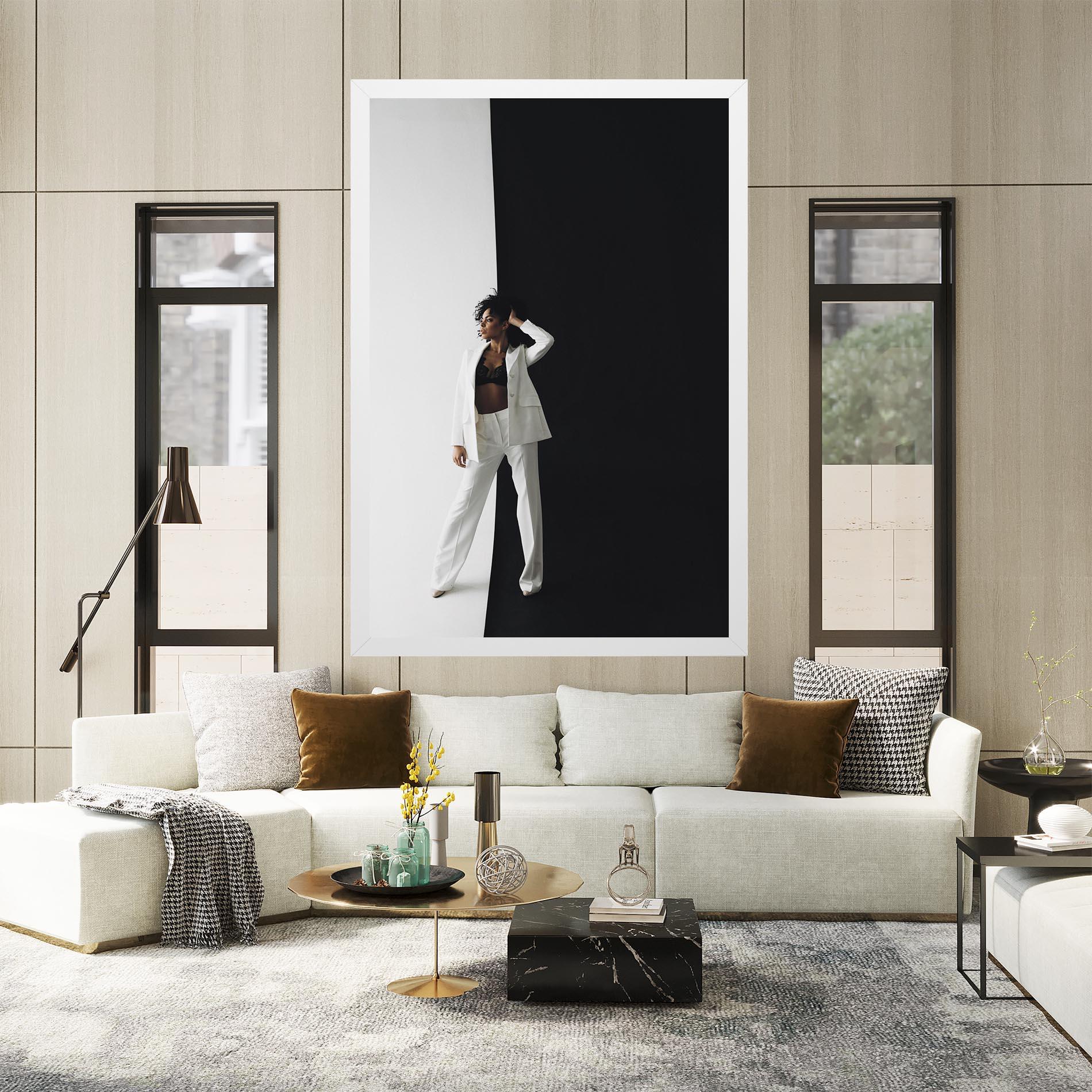 Tablou Canvas African Girl White Outfit mockup 2