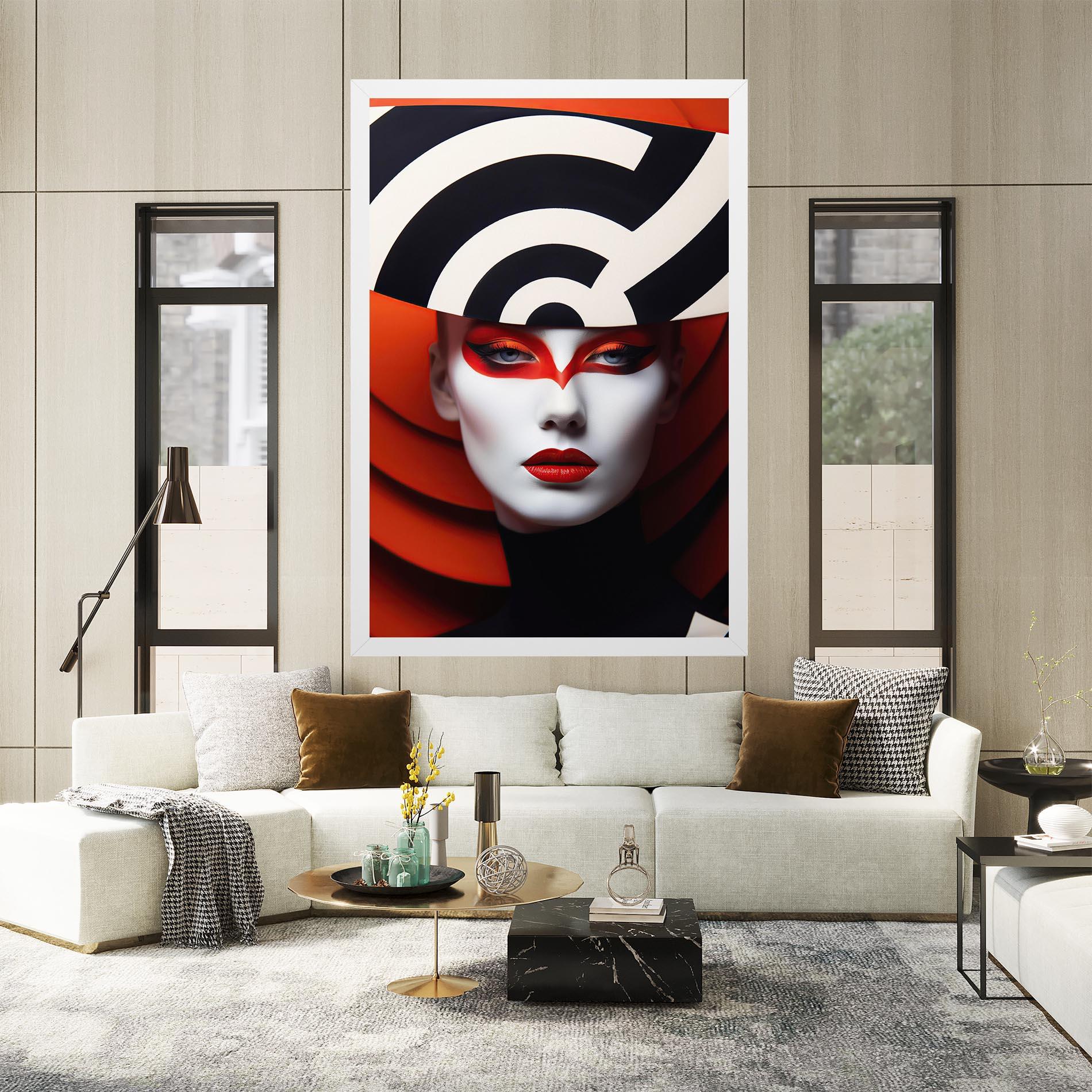 Tablou Canvas Red Black Woman Art mockup 2