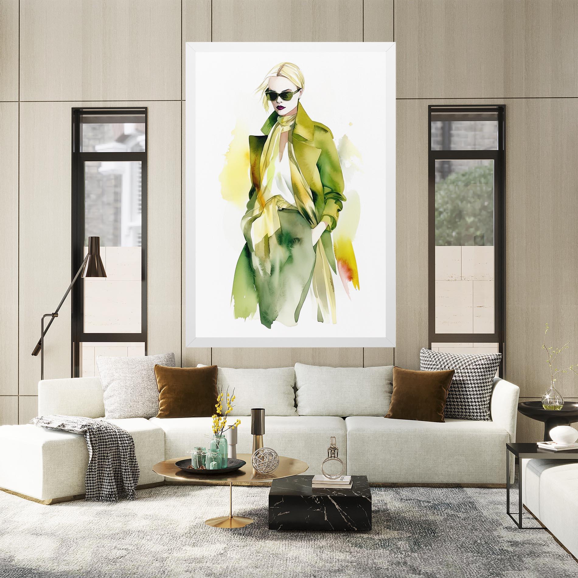 Tablou Canvas Woman Green Fashion mockup 2