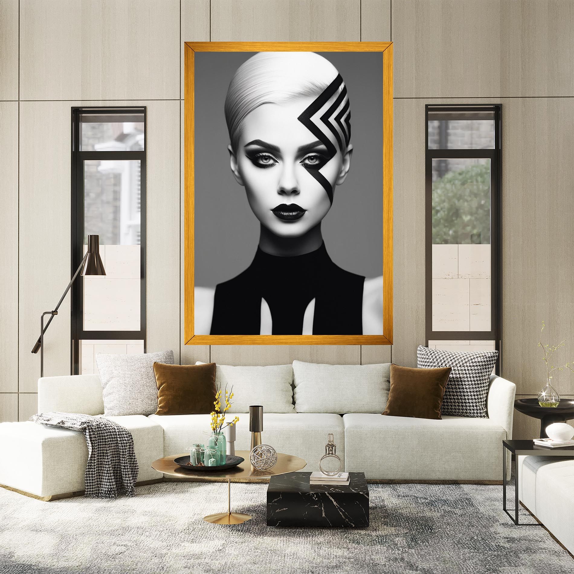 Black Lines On Face mockup 2