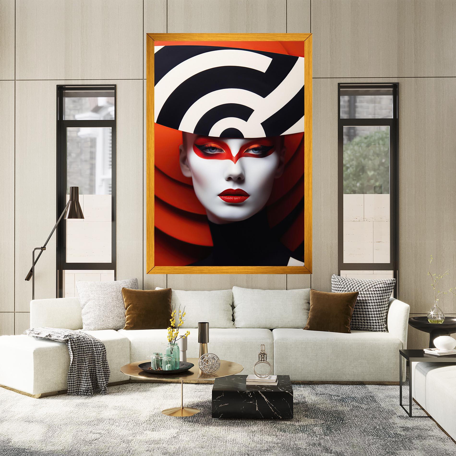 Tablou Canvas Red Black Woman Art mockup 2