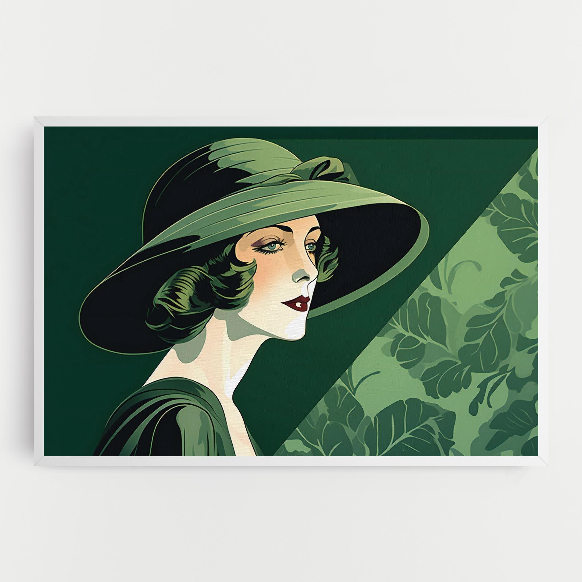 Tablou Canvas Green Woman Painting mockup 0